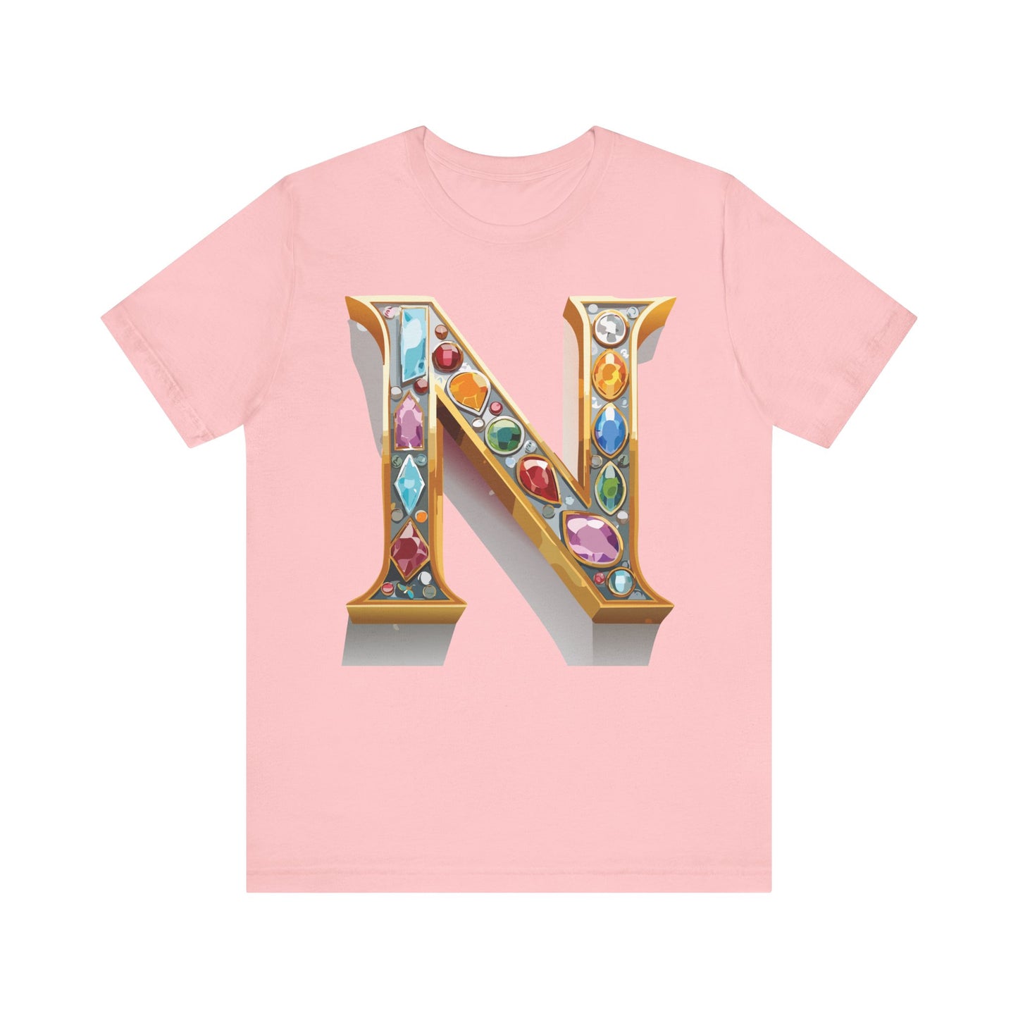 Letter Shirt, Shirt with Letters, Tee Shirt with Gold Letter, Shirt with Antique Letters