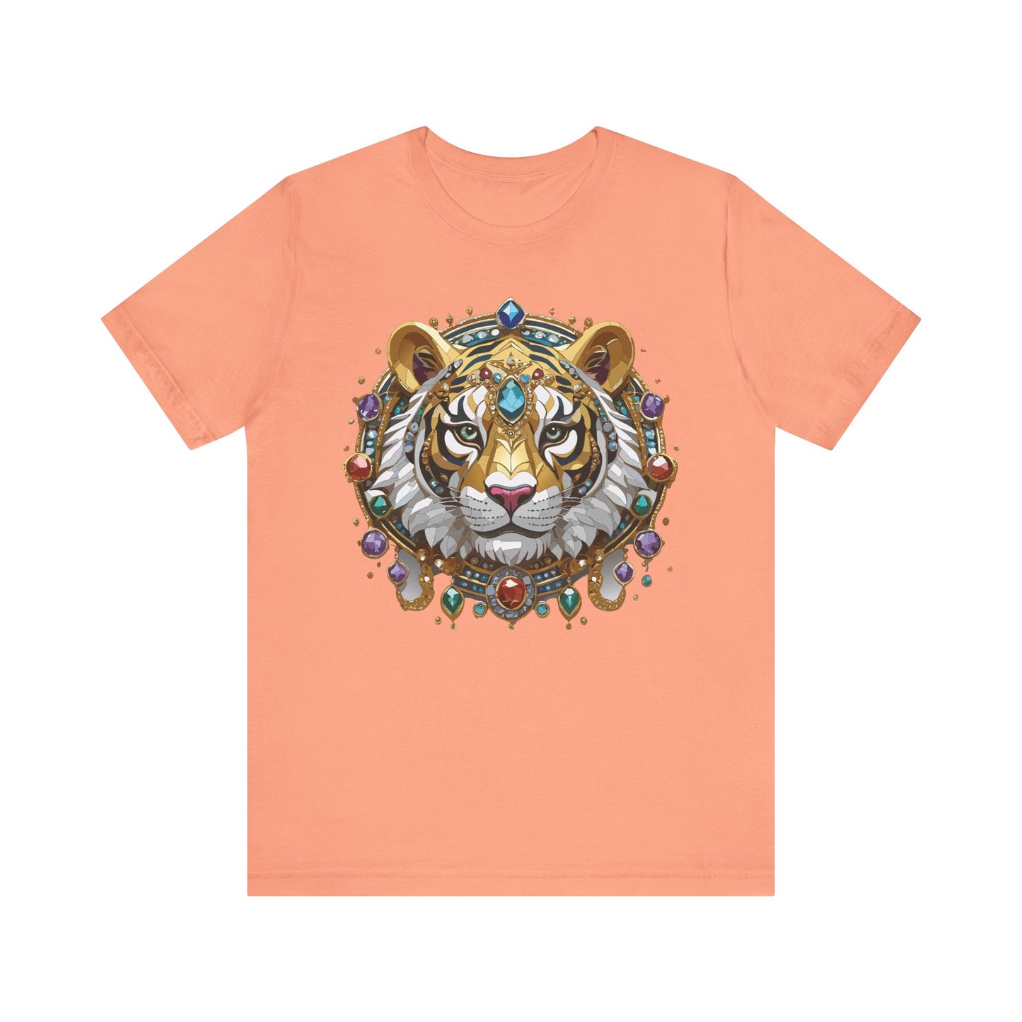 Animal Shirt, Shirt with Animal, Tee Shirt with Gold Animal Medal, Shirt with Antique Animal Medallion
