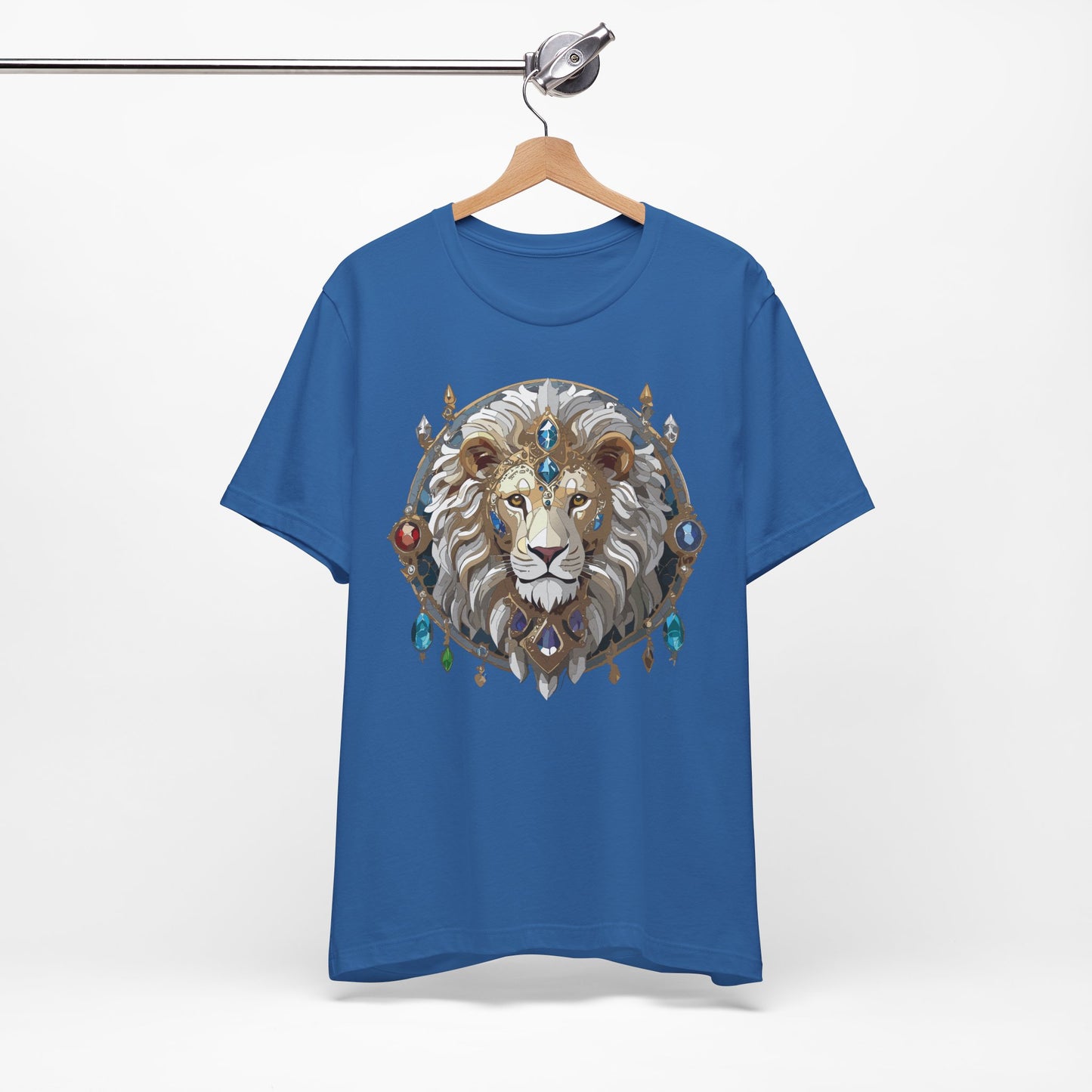 Animal Shirt, Shirt with Animal, Tee Shirt with Gold Animal Medal, Shirt with Antique Animal Medallion
