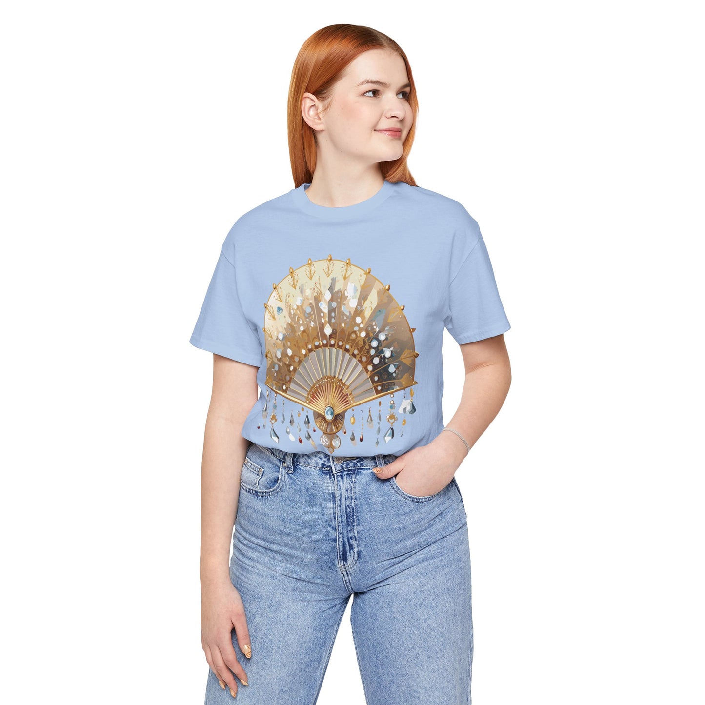 Fan shirt, Shirt with Fan, Tee Shirt with Gold Blower