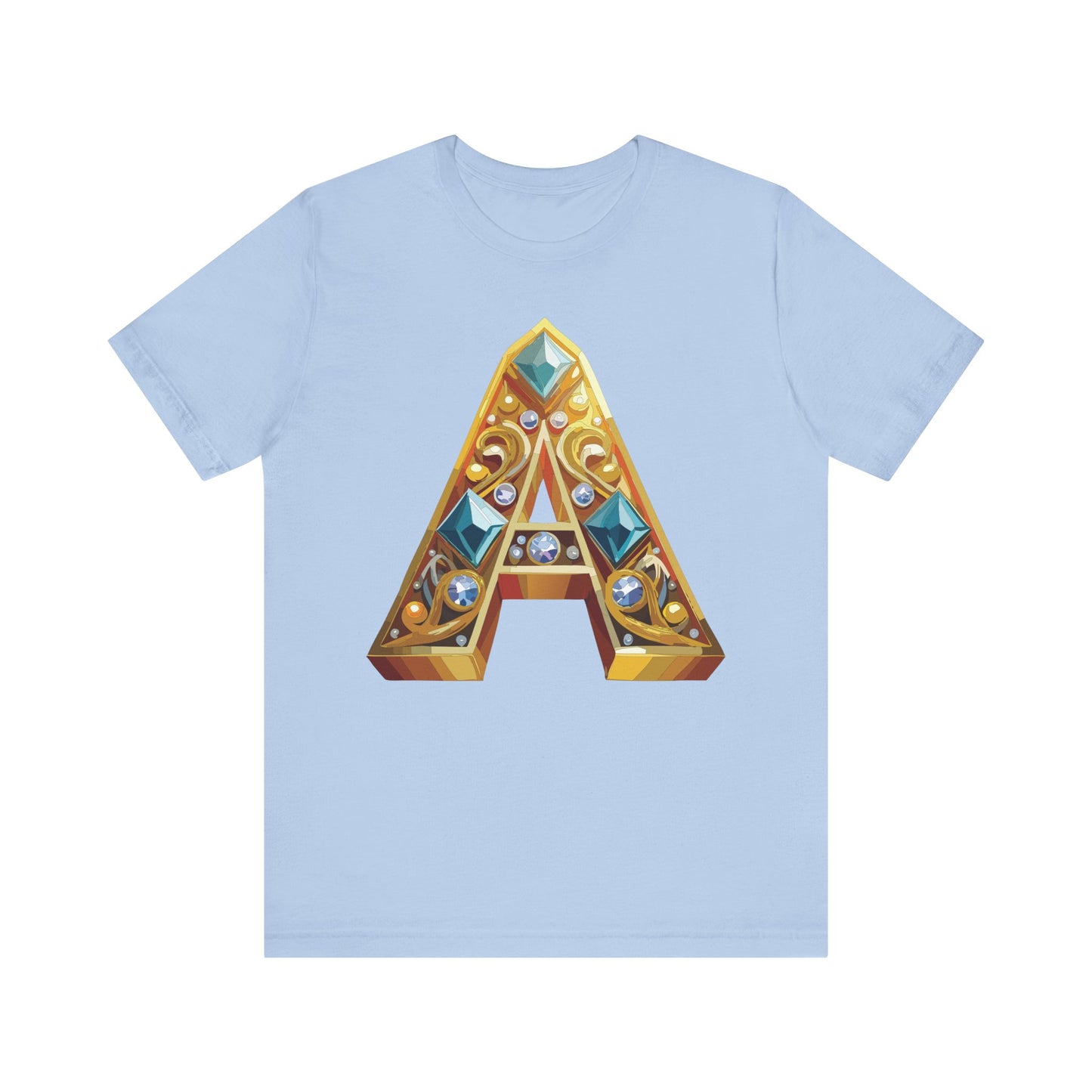 Letter Shirt, Shirt with Letters, Tee Shirt with Gold Letter, Shirt with Antique Letters