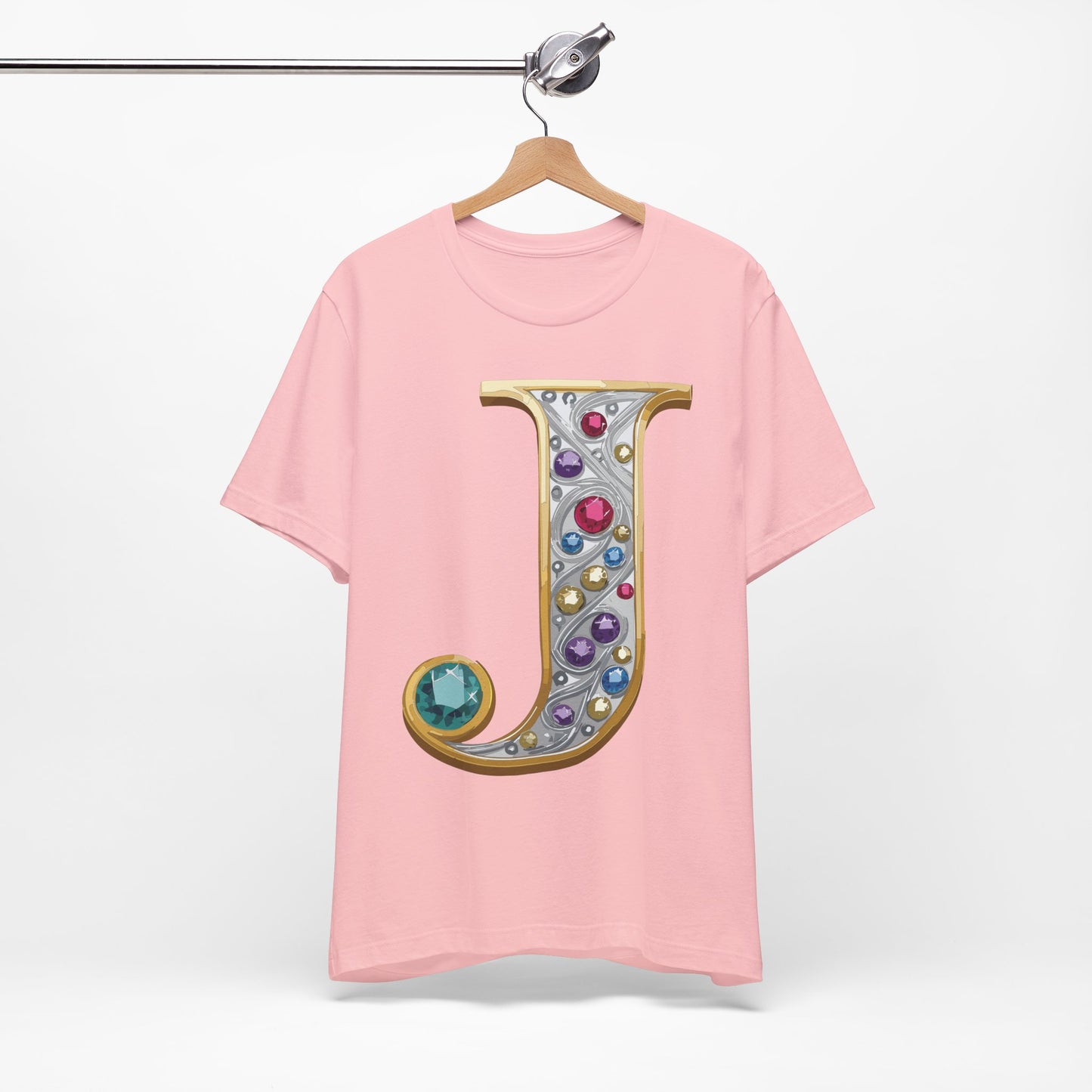 Letter Shirt, Shirt with Letters, Tee Shirt with Gold Letter, Shirt with Antique Letters