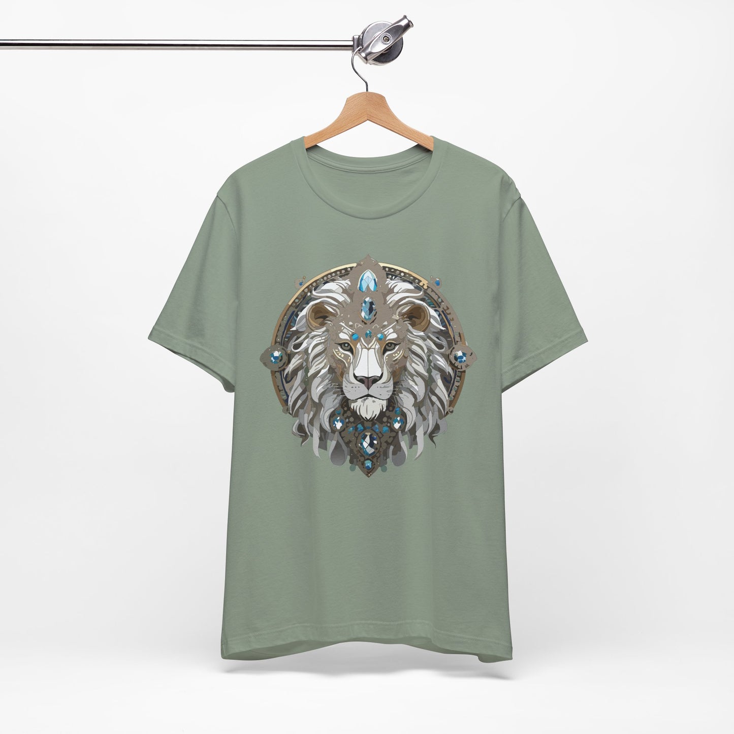 Animal Shirt, Shirt with Animal, Tee Shirt with Gold Animal Medal, Shirt with Antique Animal Medallion