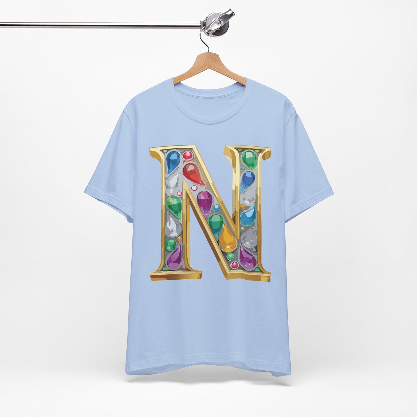 Letter Shirt, Shirt with Letters, Tee Shirt with Gold Letter, Shirt with Antique Letters