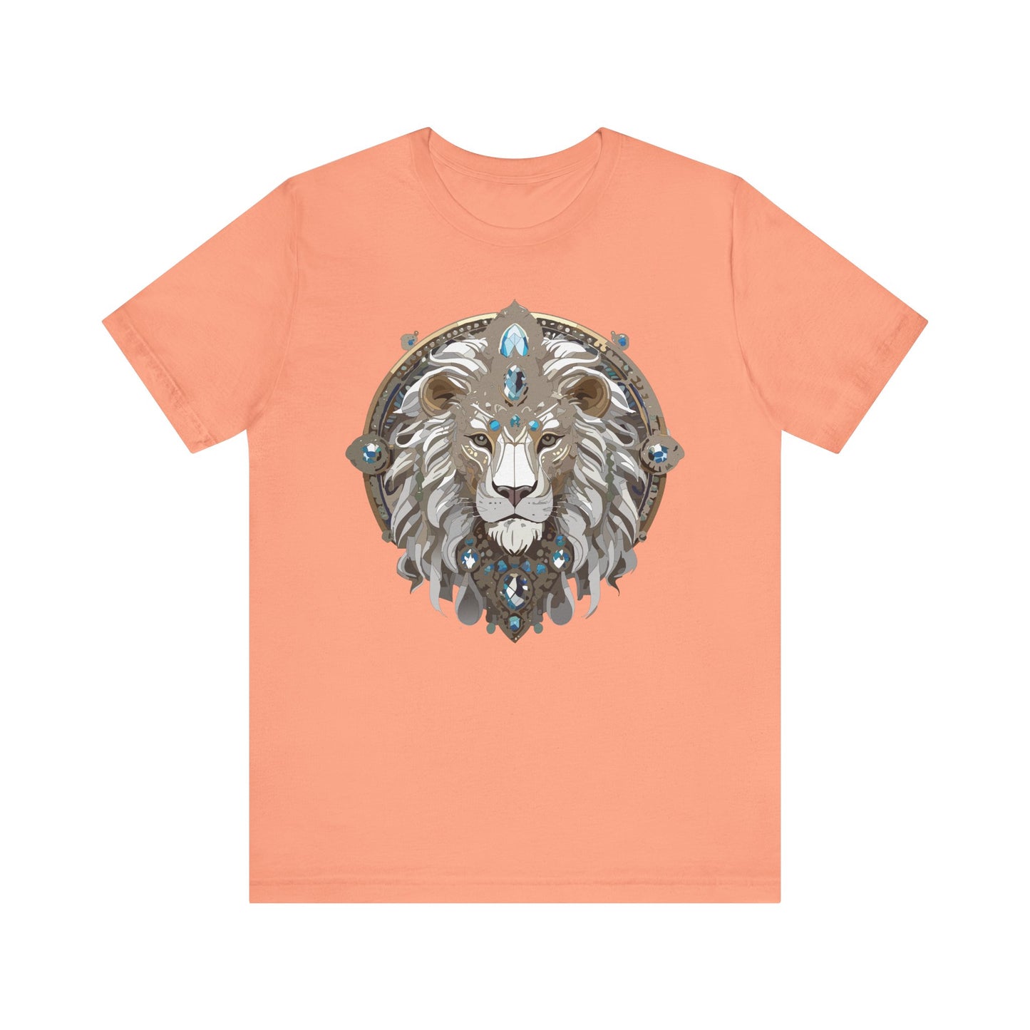 Animal Shirt, Shirt with Animal, Tee Shirt with Gold Animal Medal, Shirt with Antique Animal Medallion