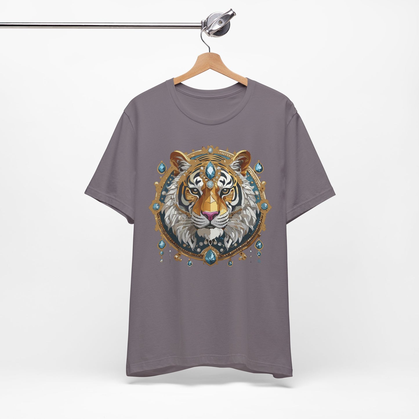 Animal Shirt, Shirt with Animal, Tee Shirt with Gold Animal Medal, Shirt with Antique Animal Medallion