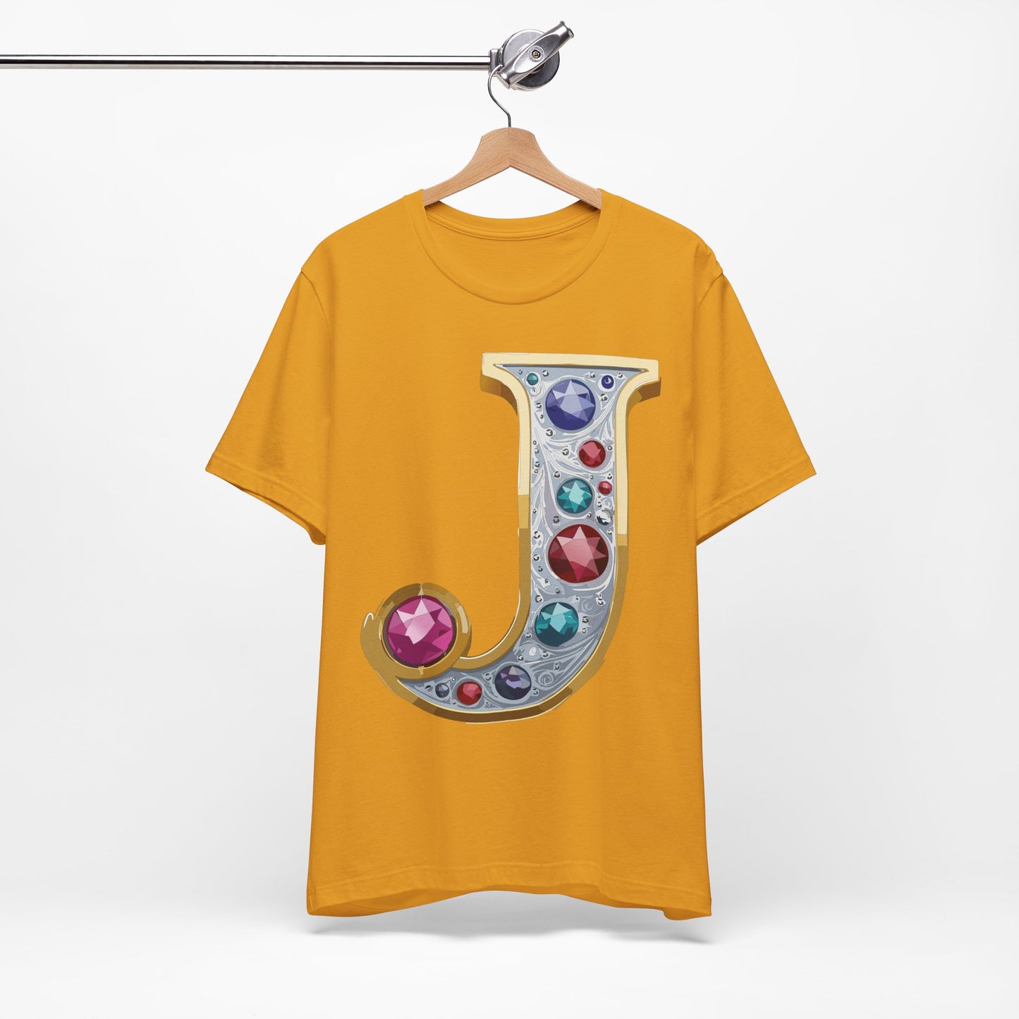 Letter Shirt, Shirt with Letters, Tee Shirt with Gold Letter, Shirt with Antique Letters