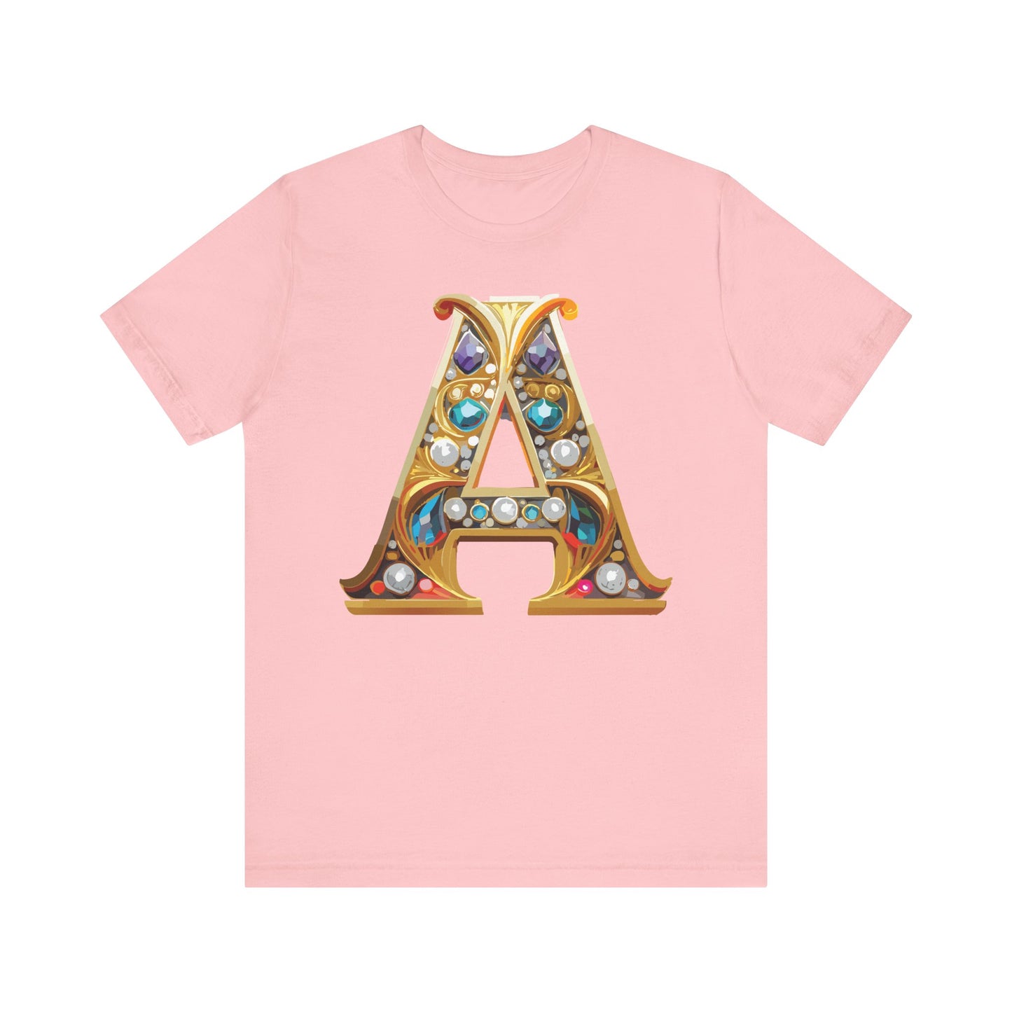 Letter Shirt, Shirt with Letters, Tee Shirt with Gold Letter, Shirt with Antique Letters