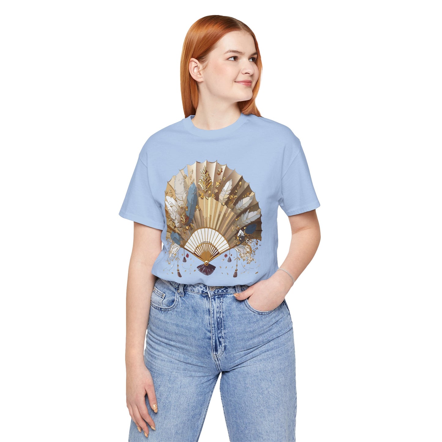 Fan shirt, Shirt with Fan, Tee Shirt with Gold Blower