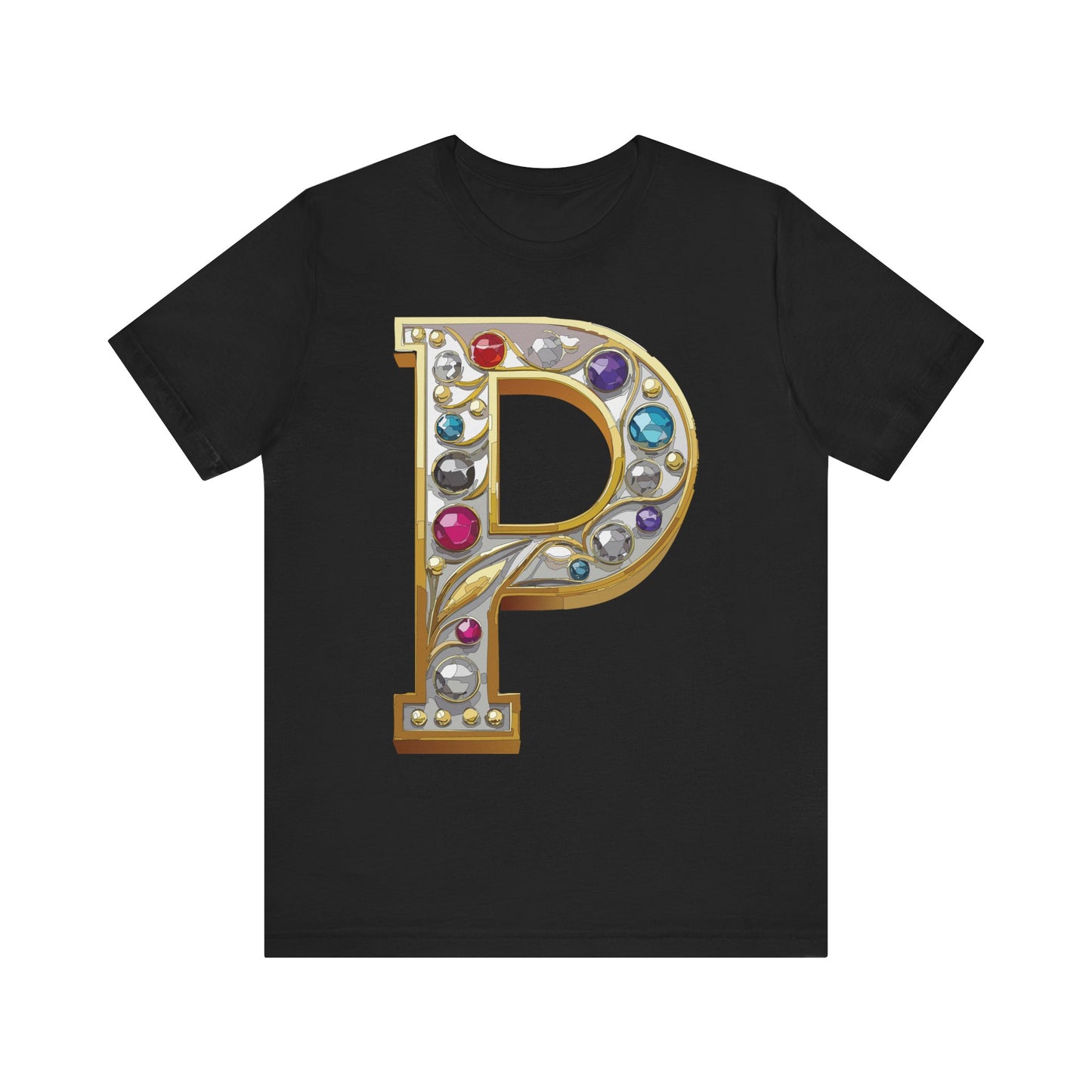 Letter Shirt, Shirt with Letters, Tee Shirt with Gold Letter, Shirt with Antique Letters