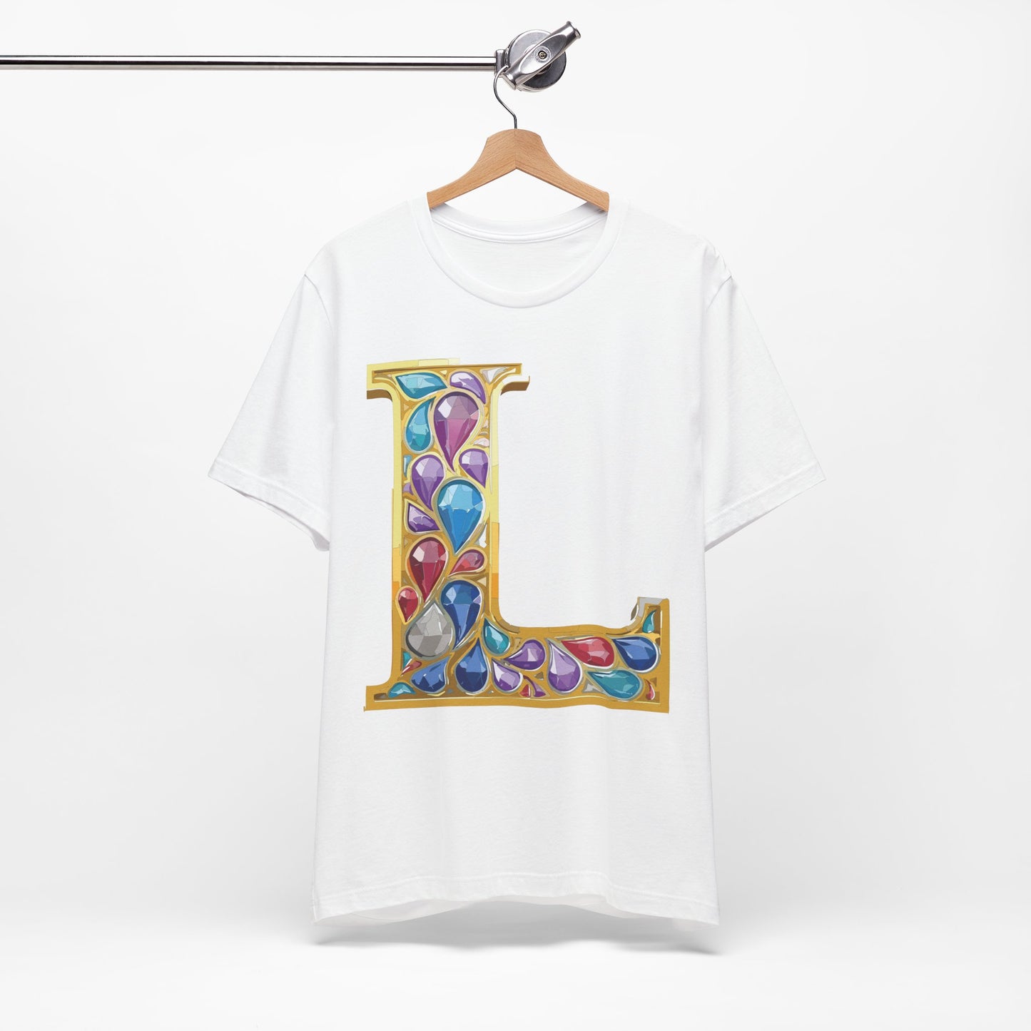 Letter Shirt, Shirt with Letters, Tee Shirt with Gold Letter, Shirt with Antique Letters