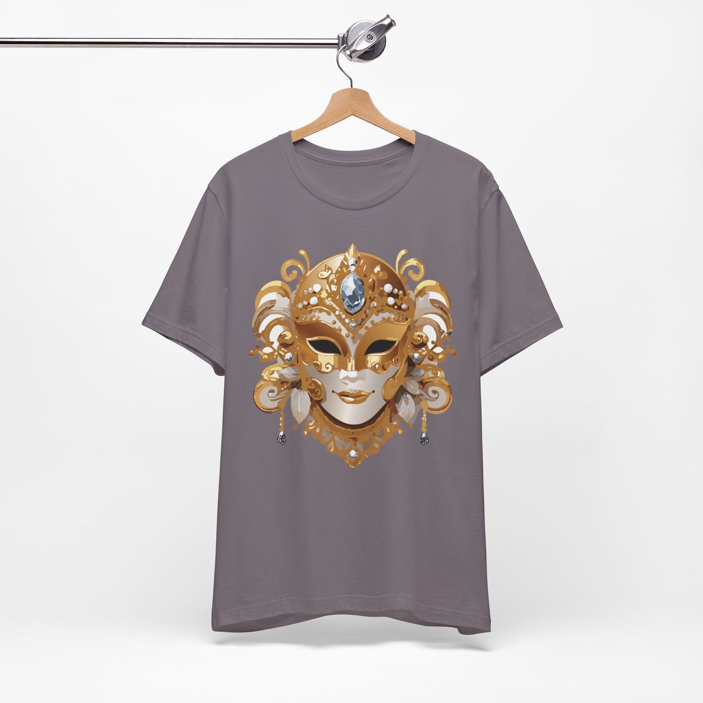 Mask Shirt, Shirt with Mask, Tee Shirt with Gold Face