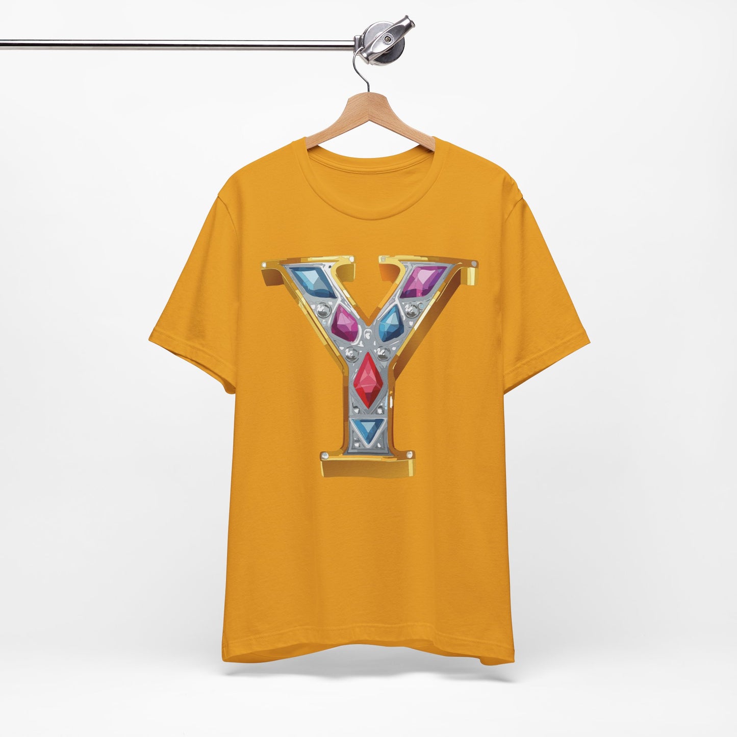 Letter Shirt, Shirt with Letters, Tee Shirt with Gold Letter, Shirt with Antique Letters