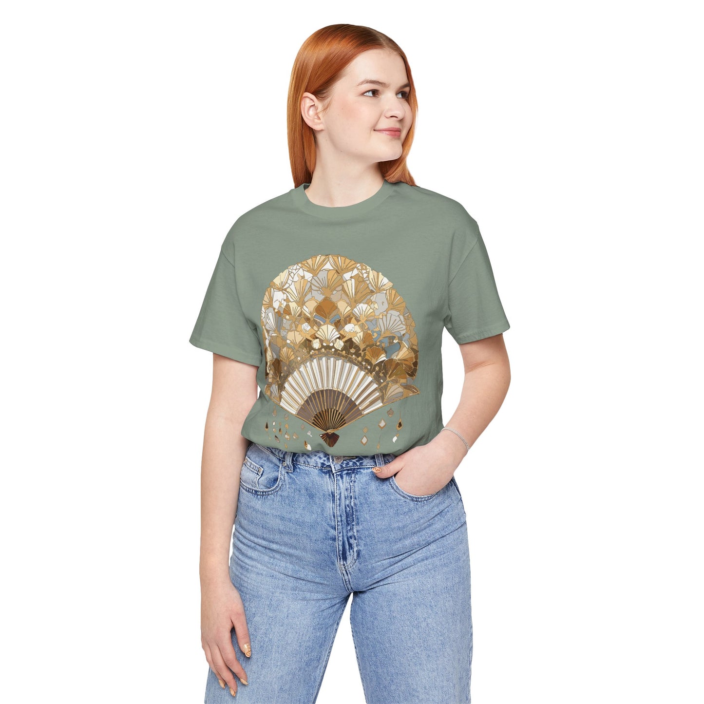 Fan shirt, Shirt with Fan, Tee Shirt with Gold Blower