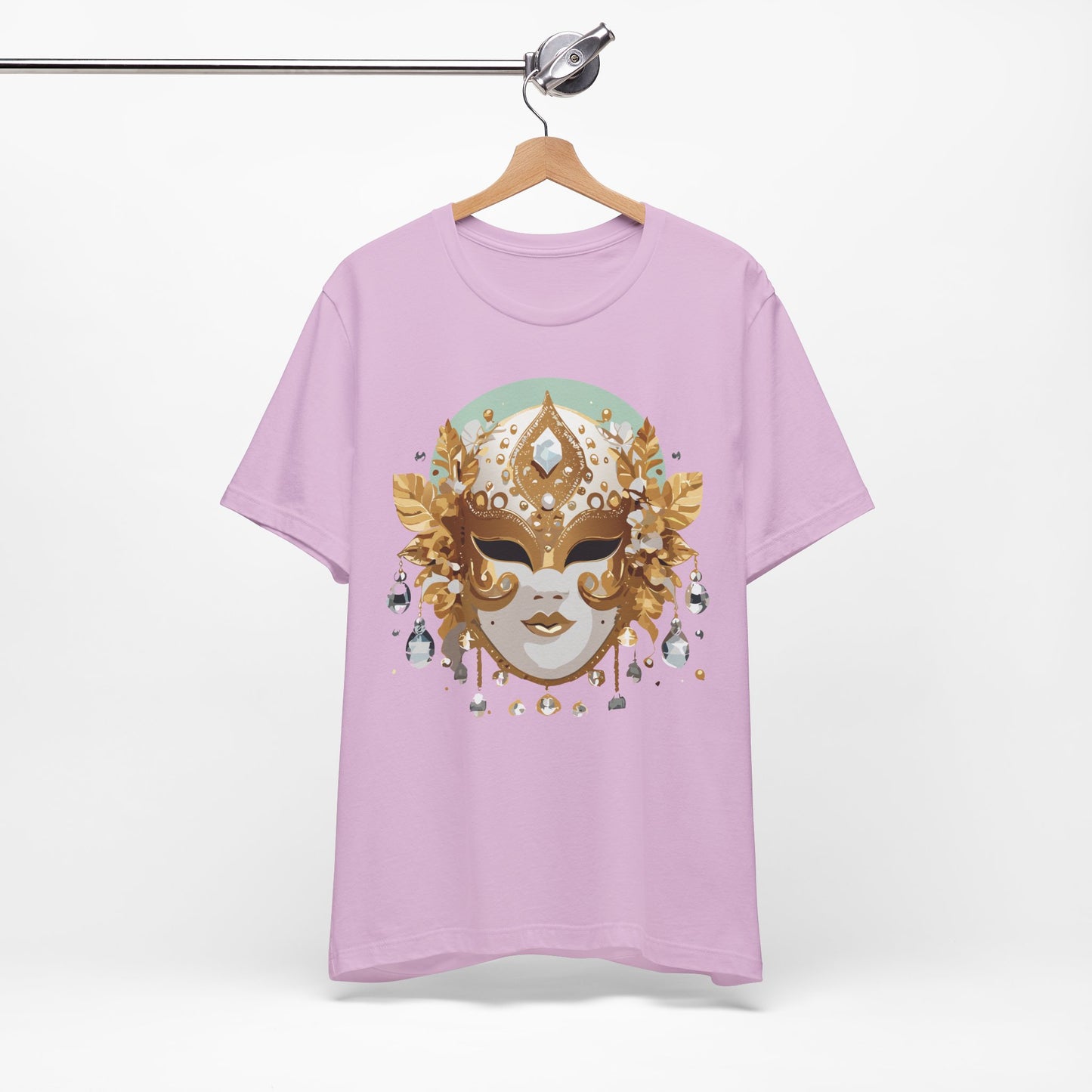 Mask Shirt, Shirt with Mask, Tee Shirt with Gold Face