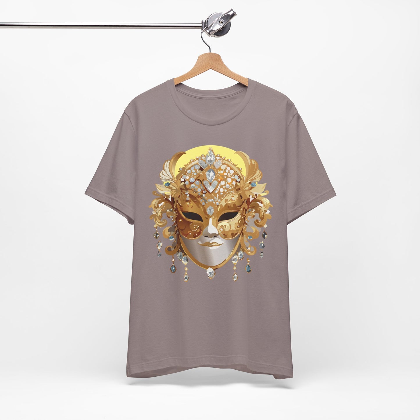 Mask Shirt, Shirt with Mask, Tee Shirt with Gold Face