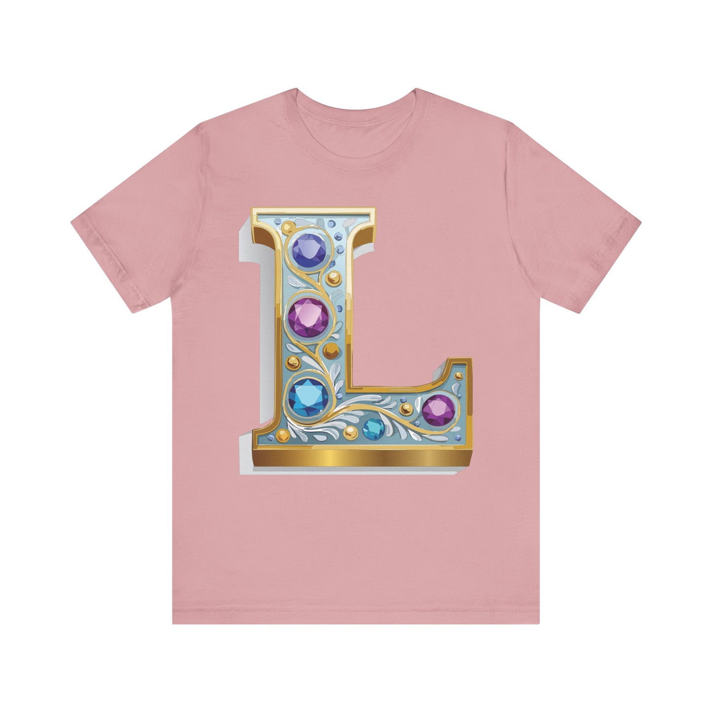 Letter Shirt, Shirt with Letters, Tee Shirt with Gold Letter, Shirt with Antique Letters