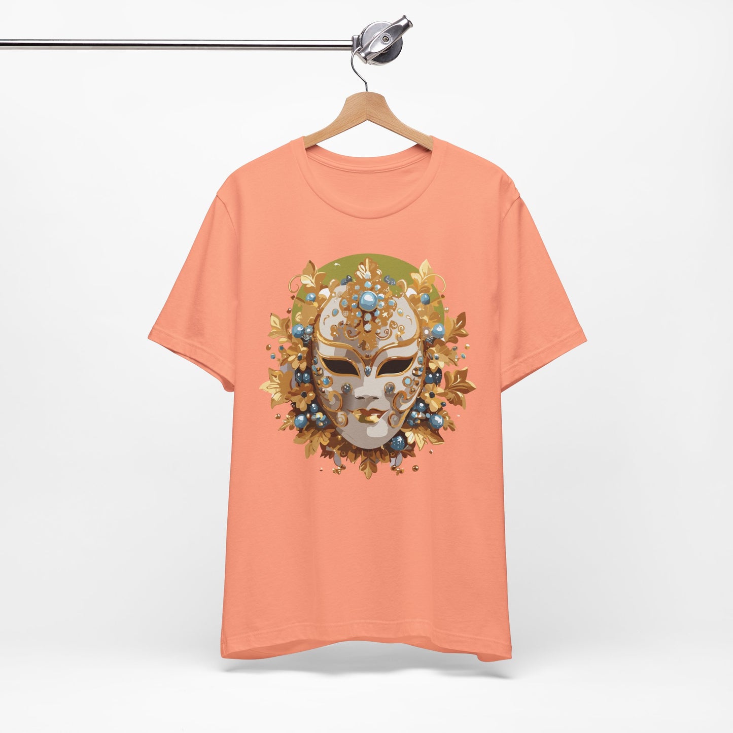 Mask Shirt, Shirt with Mask, Tee Shirt with Gold Face