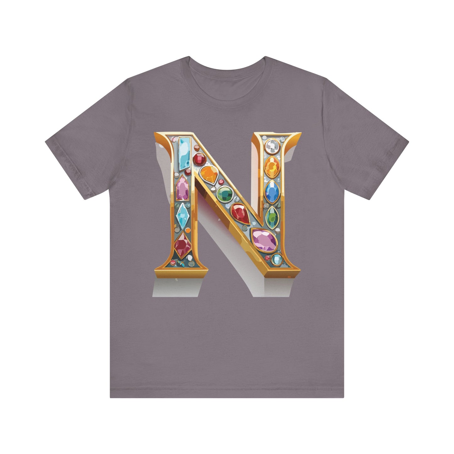 Letter Shirt, Shirt with Letters, Tee Shirt with Gold Letter, Shirt with Antique Letters