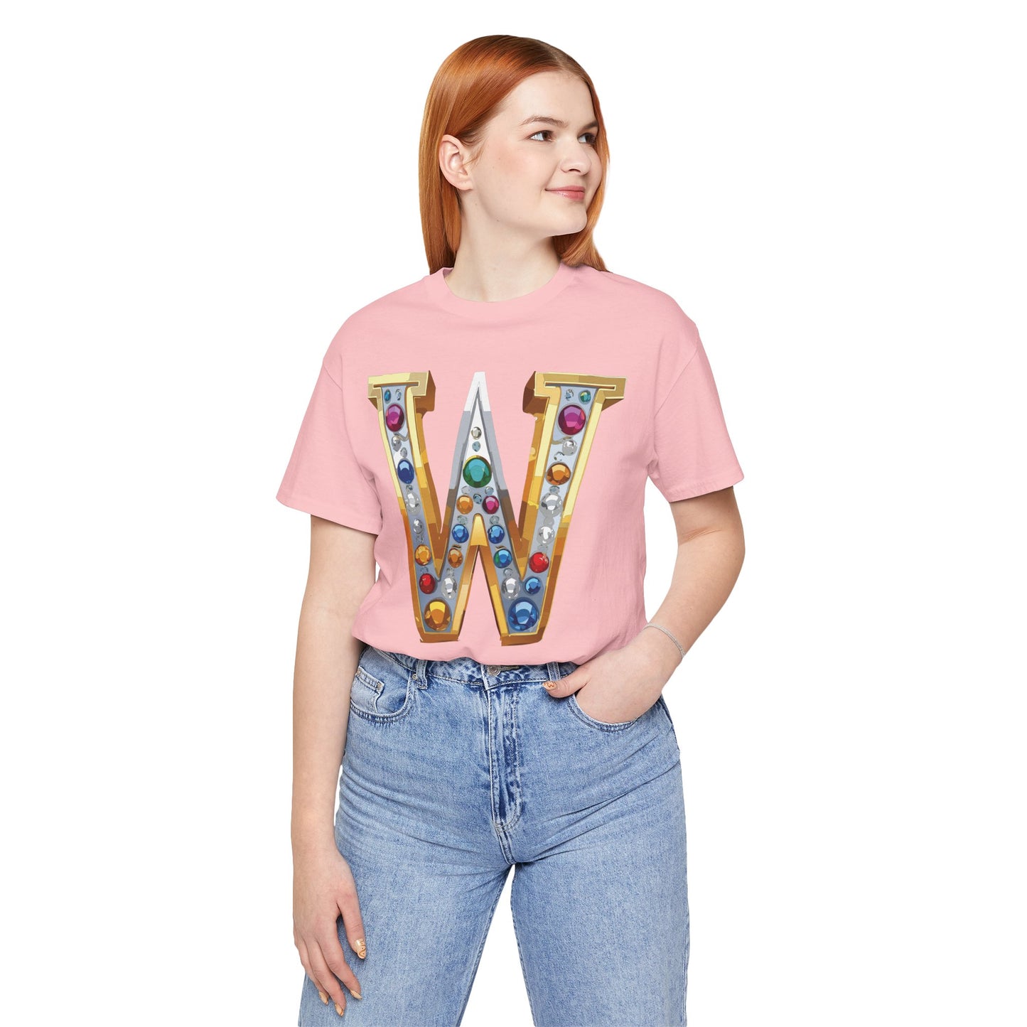 Letter Shirt, Shirt with Letters, Tee Shirt with Gold Letter, Shirt with Antique Letters