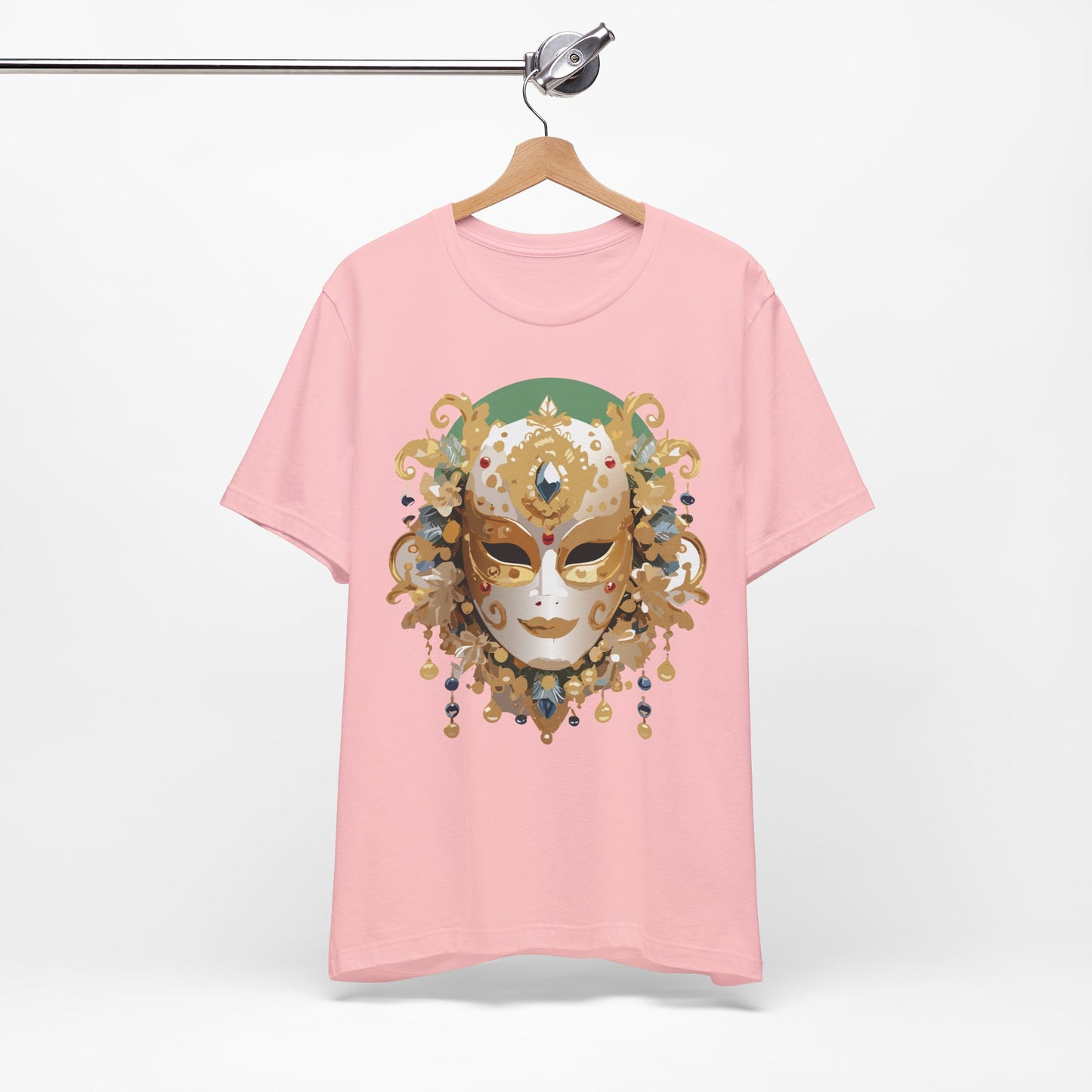 Mask Shirt, Shirt with Mask, Tee Shirt with Gold Face