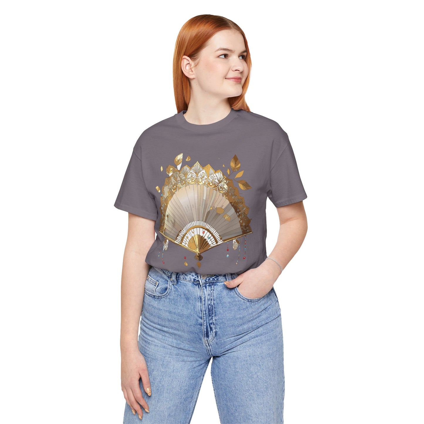 Fan shirt, Shirt with Fan, Tee Shirt with Gold Blower