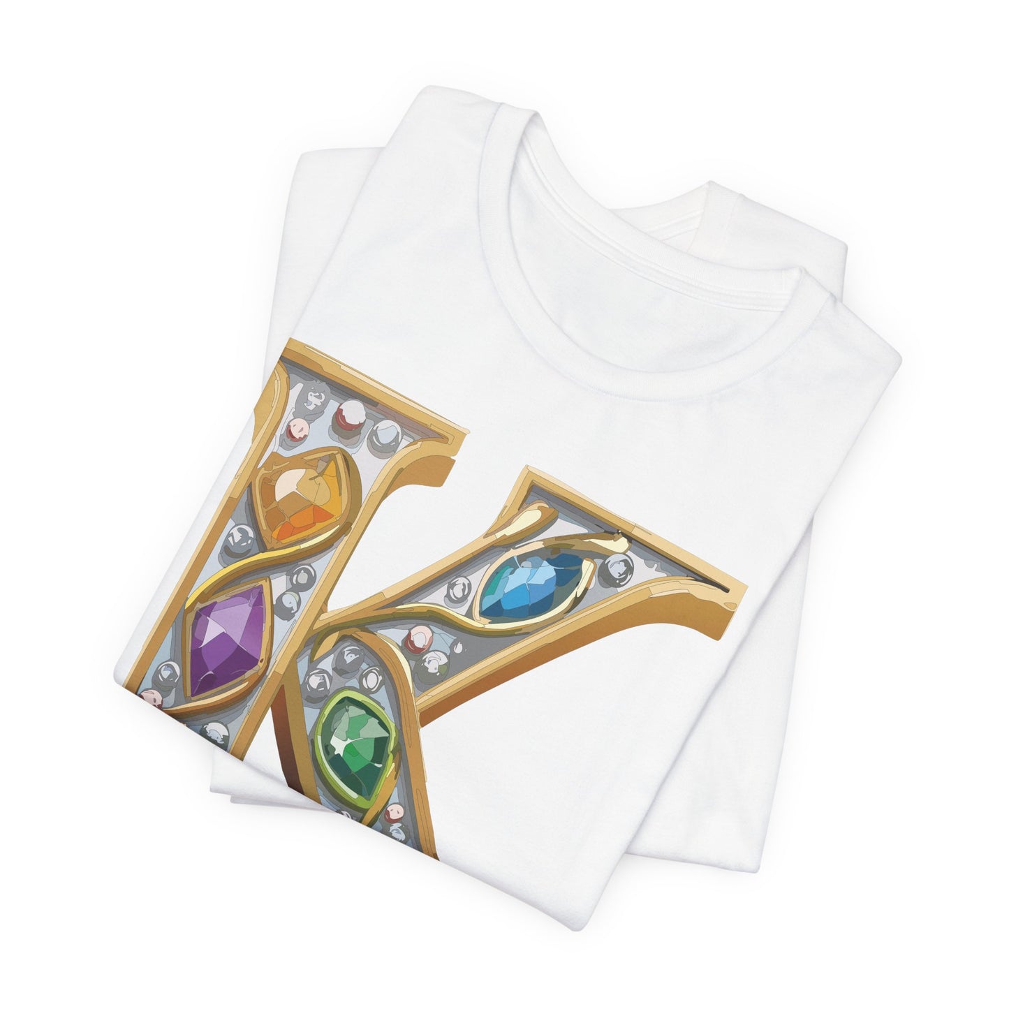 Letter Shirt, Shirt with Letters, Tee Shirt with Gold Letter, Shirt with Antique Letters