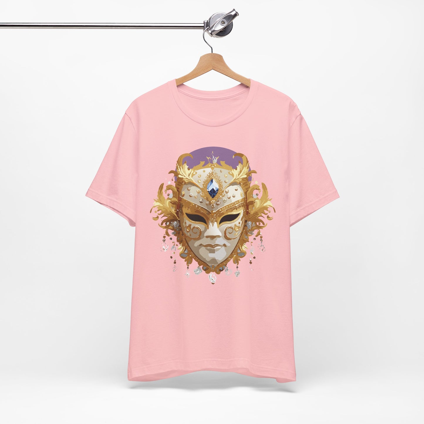 Mask Shirt, Shirt with Mask, Tee Shirt with Gold Face