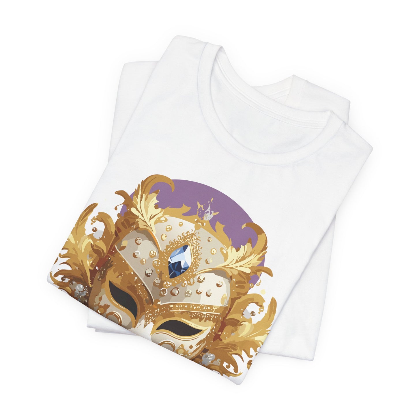 Mask Shirt, Shirt with Mask, Tee Shirt with Gold Face