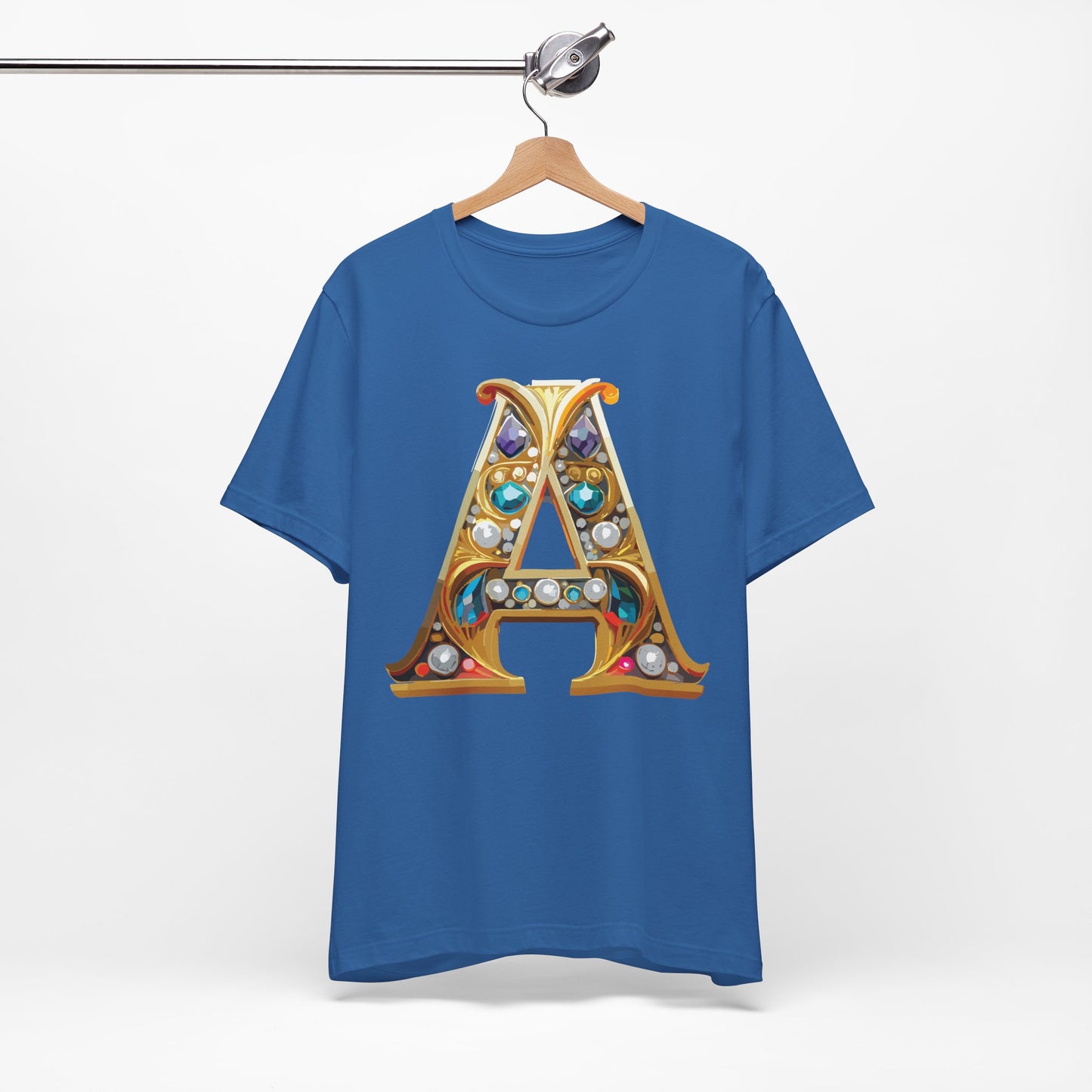 Letter Shirt, Shirt with Letters, Tee Shirt with Gold Letter, Shirt with Antique Letters