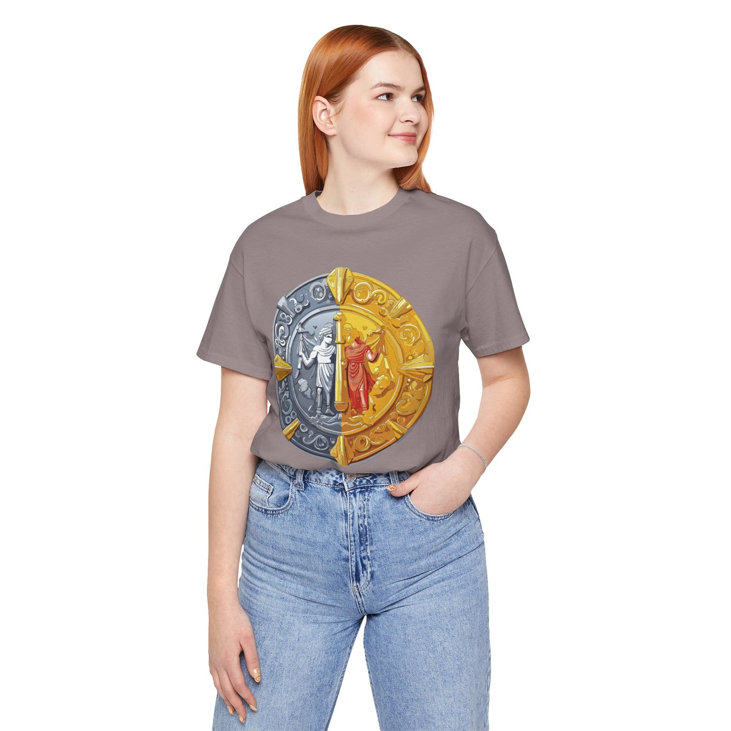 Coin Shirt, Shirt with Coin, Tee Shirt with Gold Coin, Shirt with Antique Coin