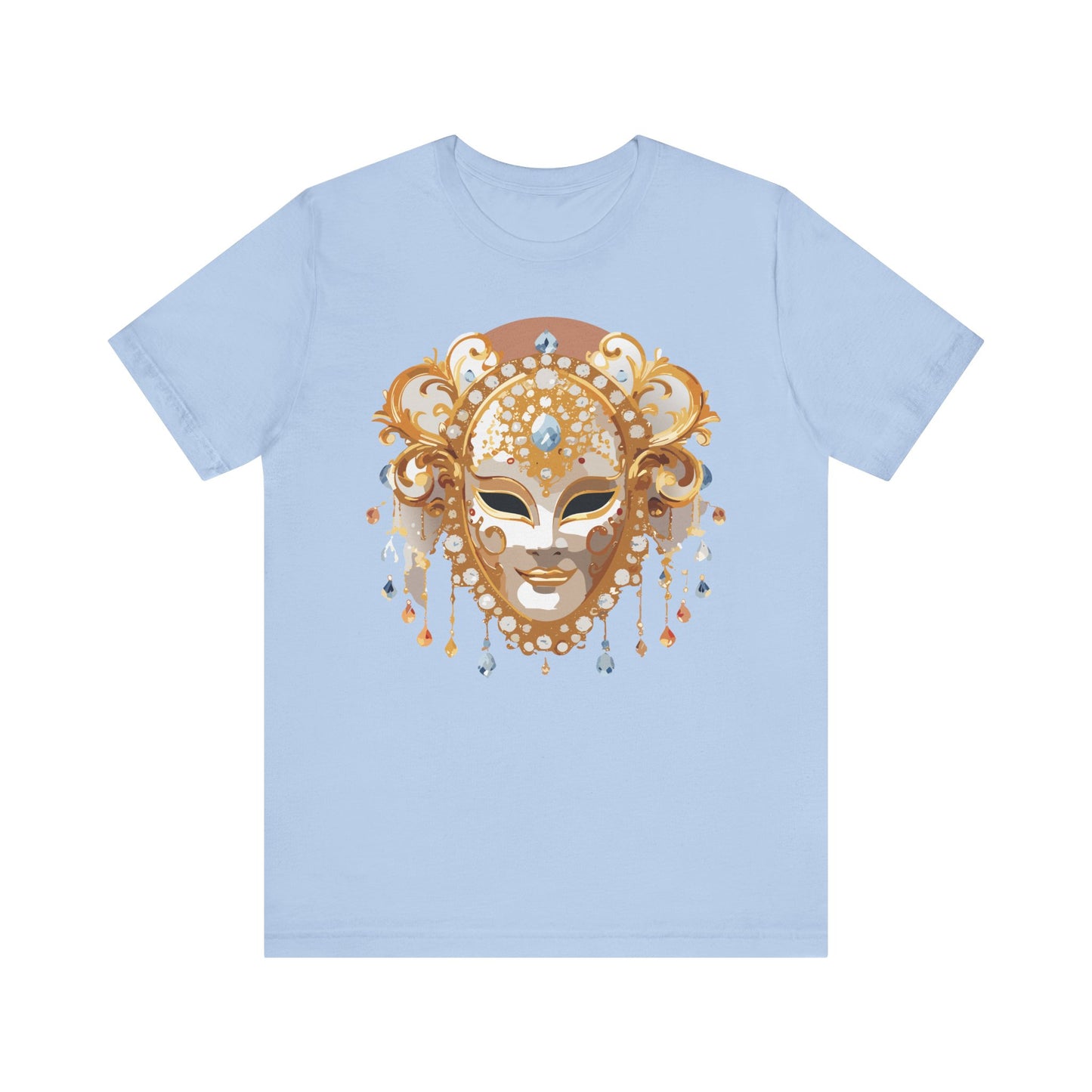 Mask Shirt, Shirt with Mask, Tee Shirt with Gold Face