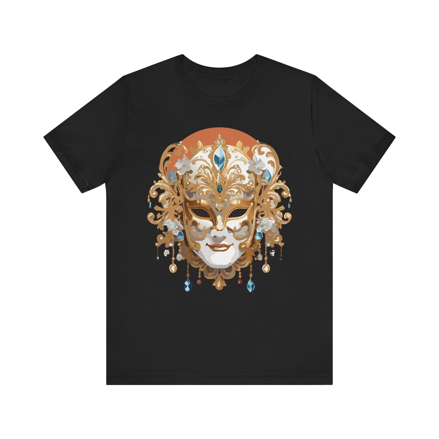 Mask Shirt, Shirt with Mask, Tee Shirt with Gold Face