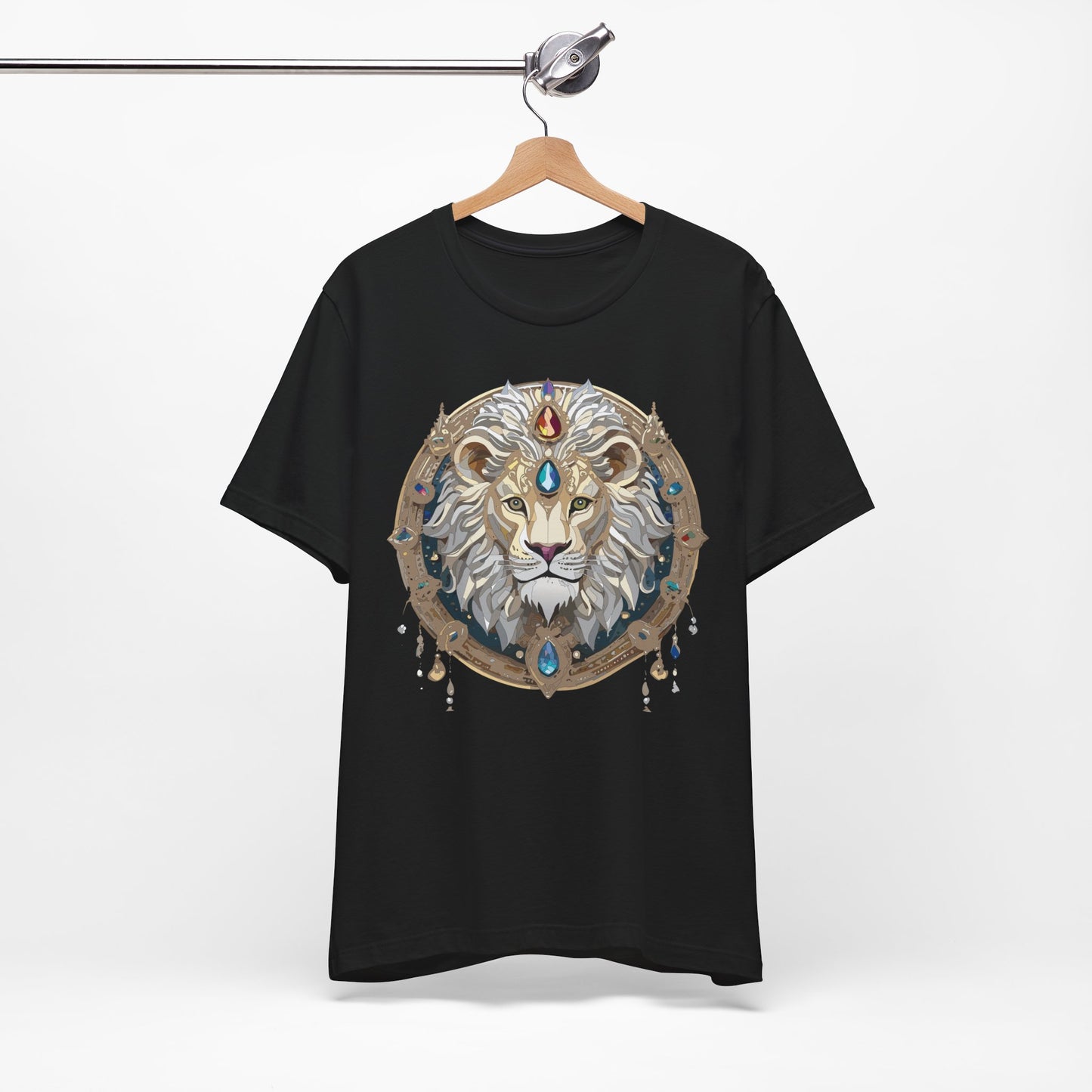 Animal Shirt, Shirt with Animal, Tee Shirt with Gold Animal Medal, Shirt with Antique Animal Medallion