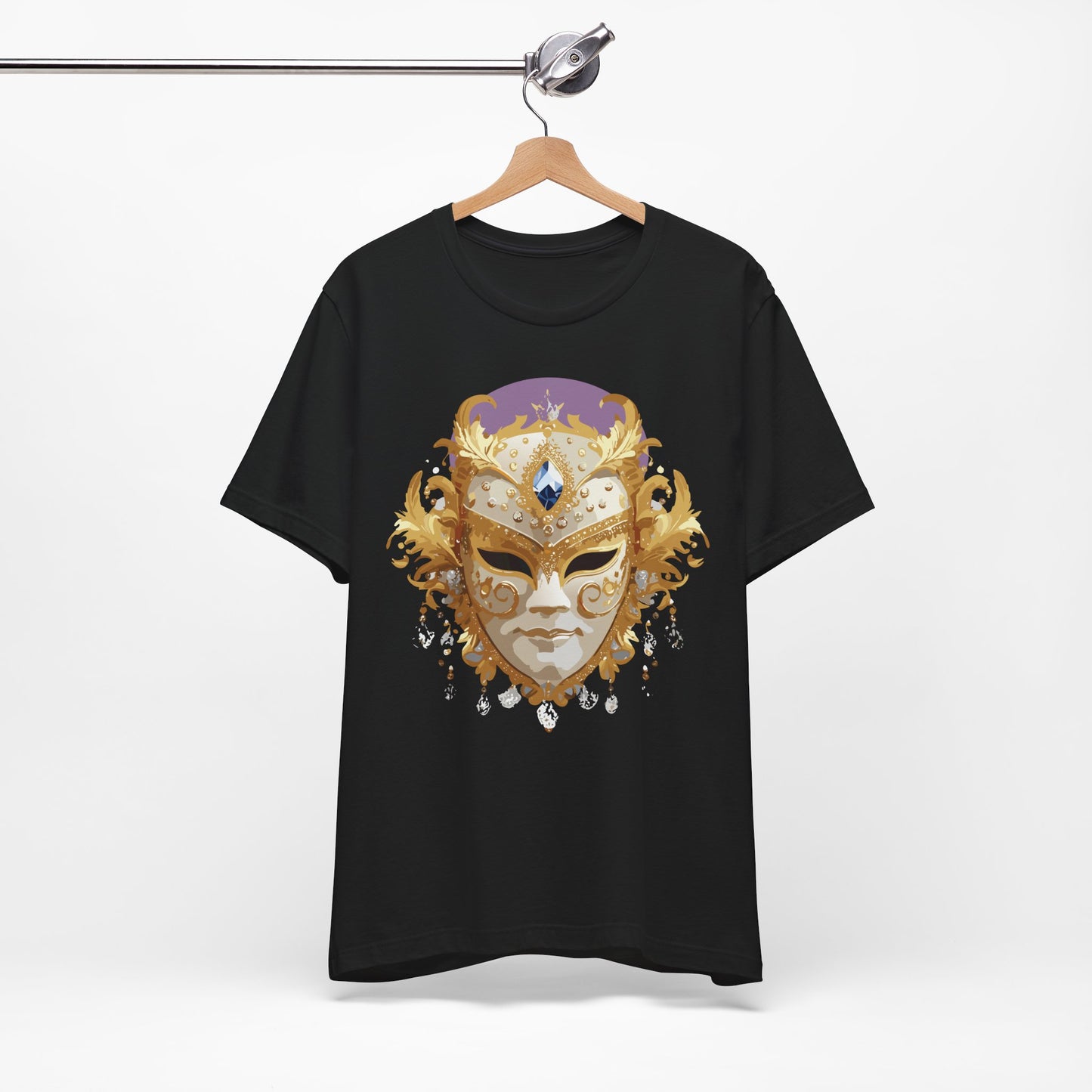Mask Shirt, Shirt with Mask, Tee Shirt with Gold Face