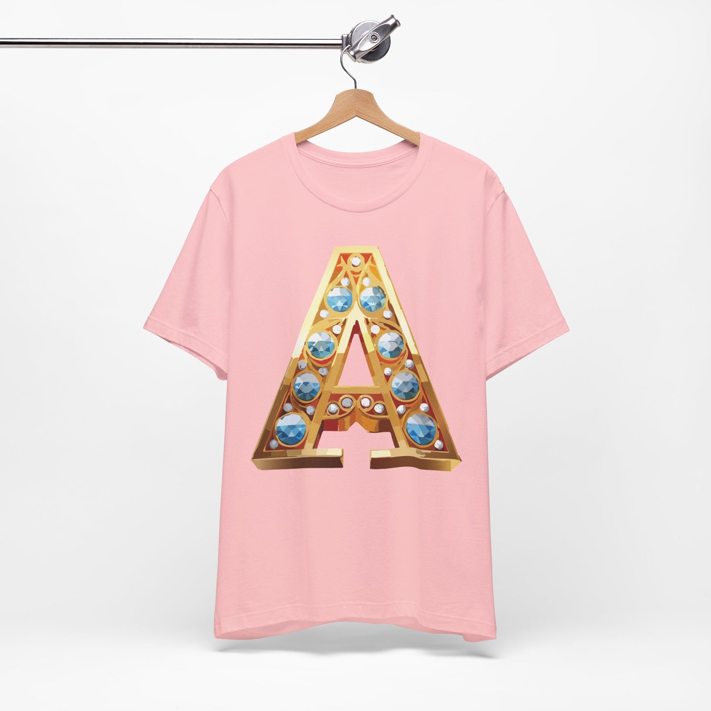 Letter Shirt, Shirt with Letters, Tee Shirt with Gold Letter, Shirt with Antique Letters