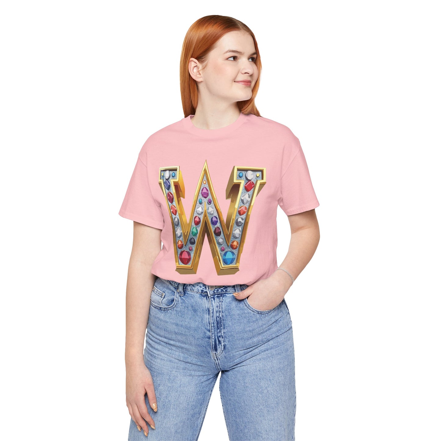 Letter Shirt, Shirt with Letters, Tee Shirt with Gold Letter, Shirt with Antique Letters