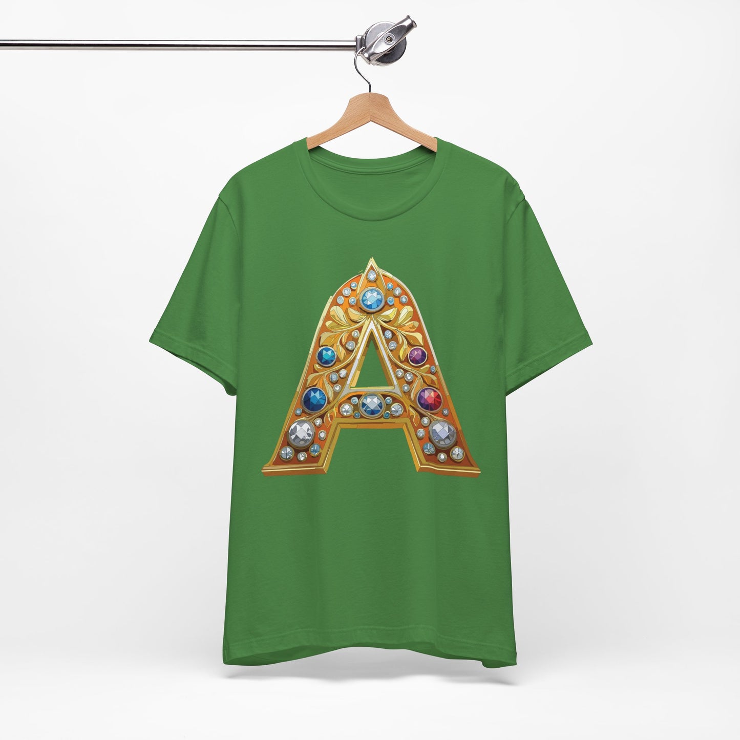 Letter Shirt, Shirt with Letters, Tee Shirt with Gold Letter, Shirt with Antique Letters