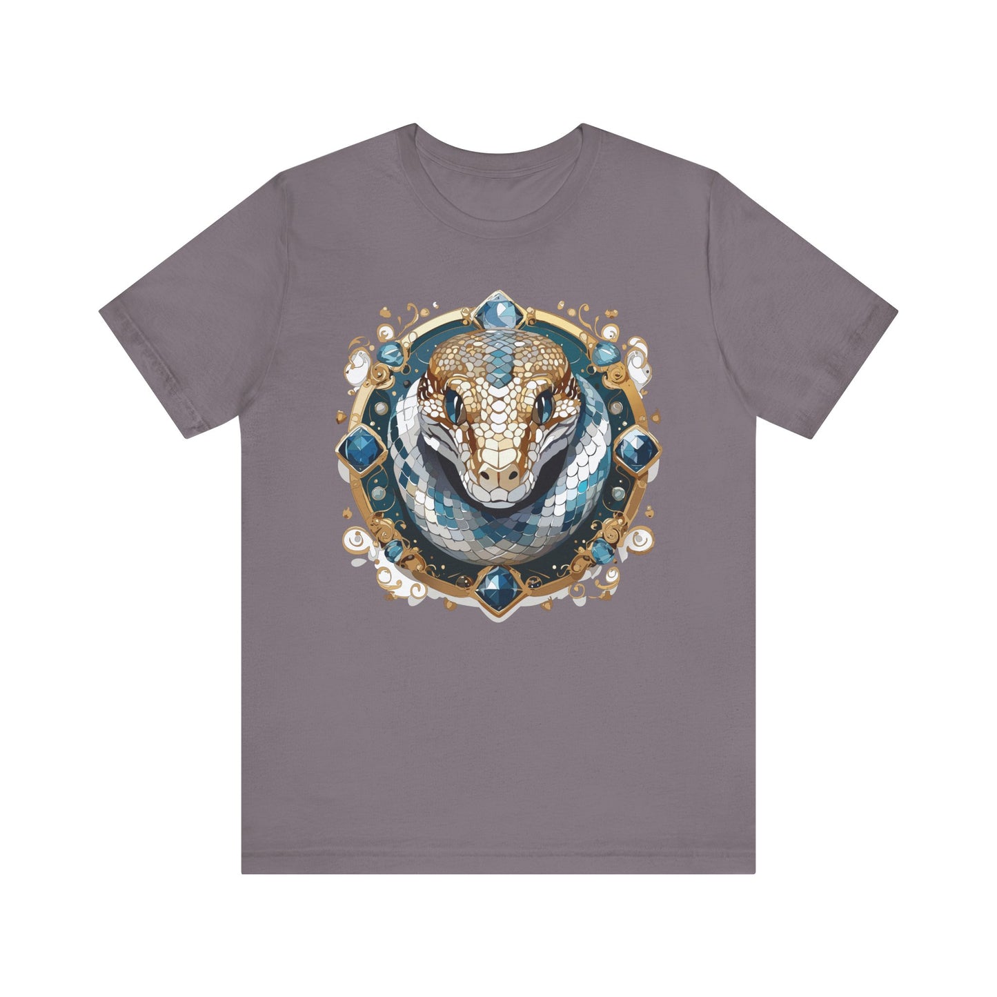 Animal Shirt, Shirt with Animal, Tee Shirt with Gold Animal Medal, Shirt with Antique Animal Medallion