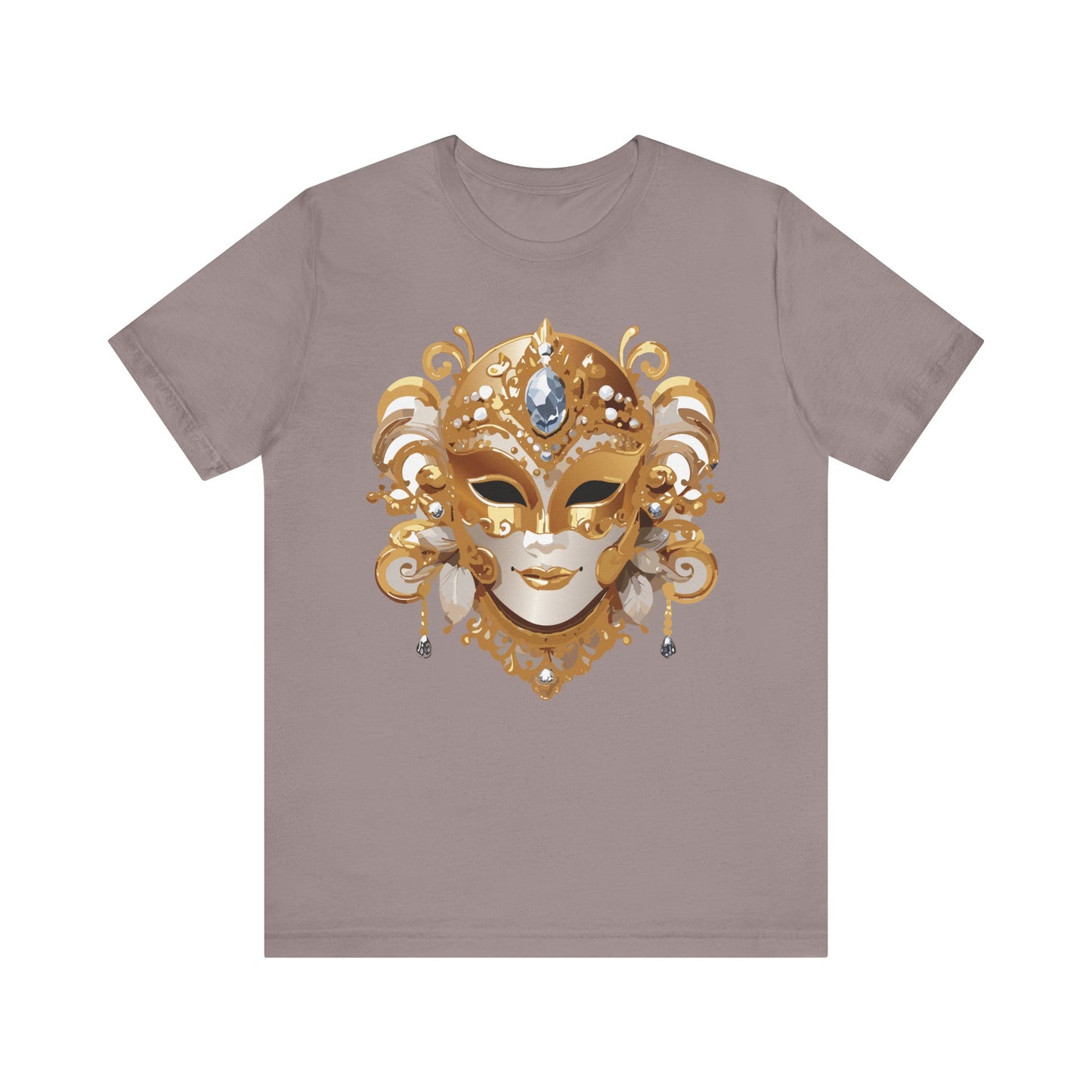 Mask Shirt, Shirt with Mask, Tee Shirt with Gold Face