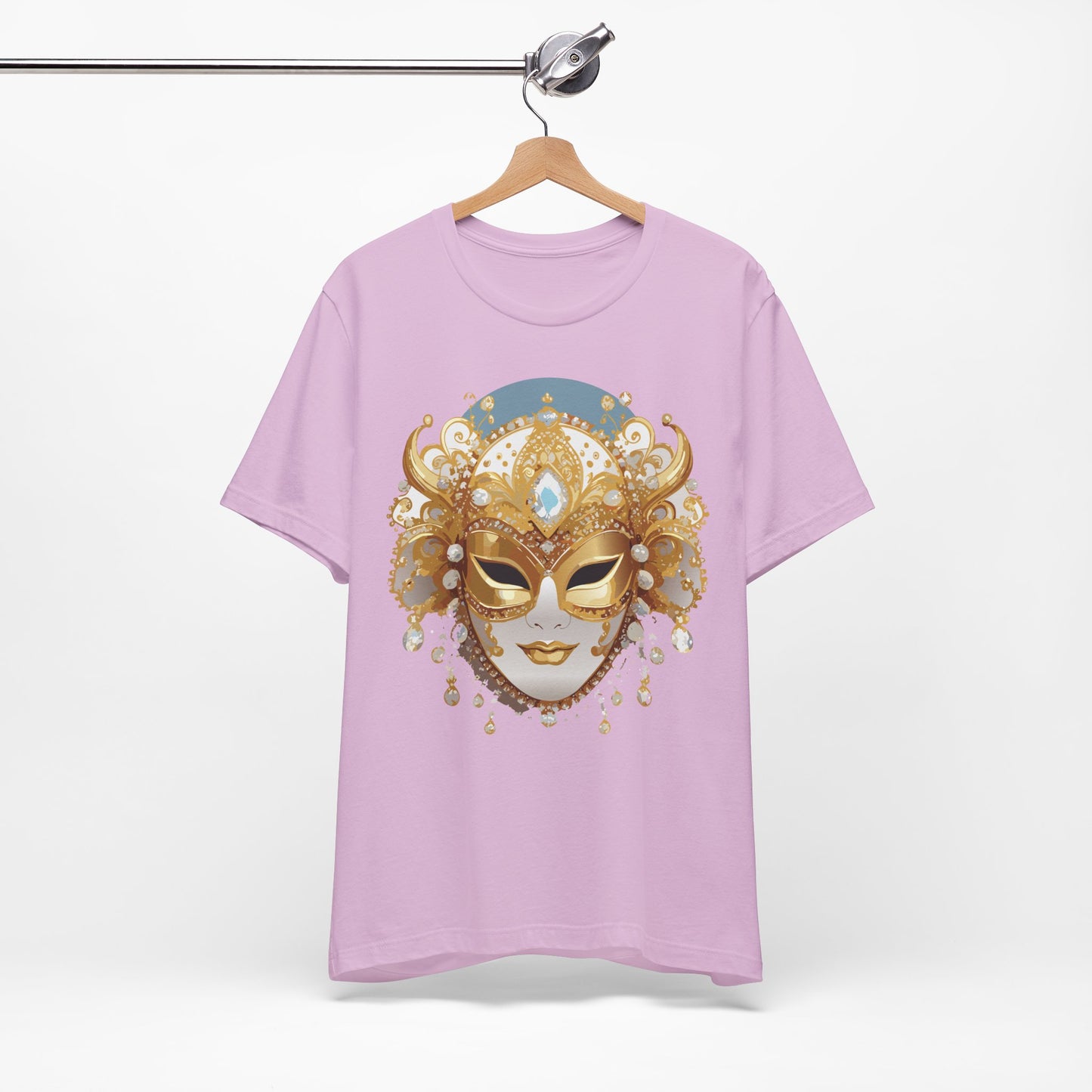 Mask Shirt, Shirt with Mask, Tee Shirt with Gold Face