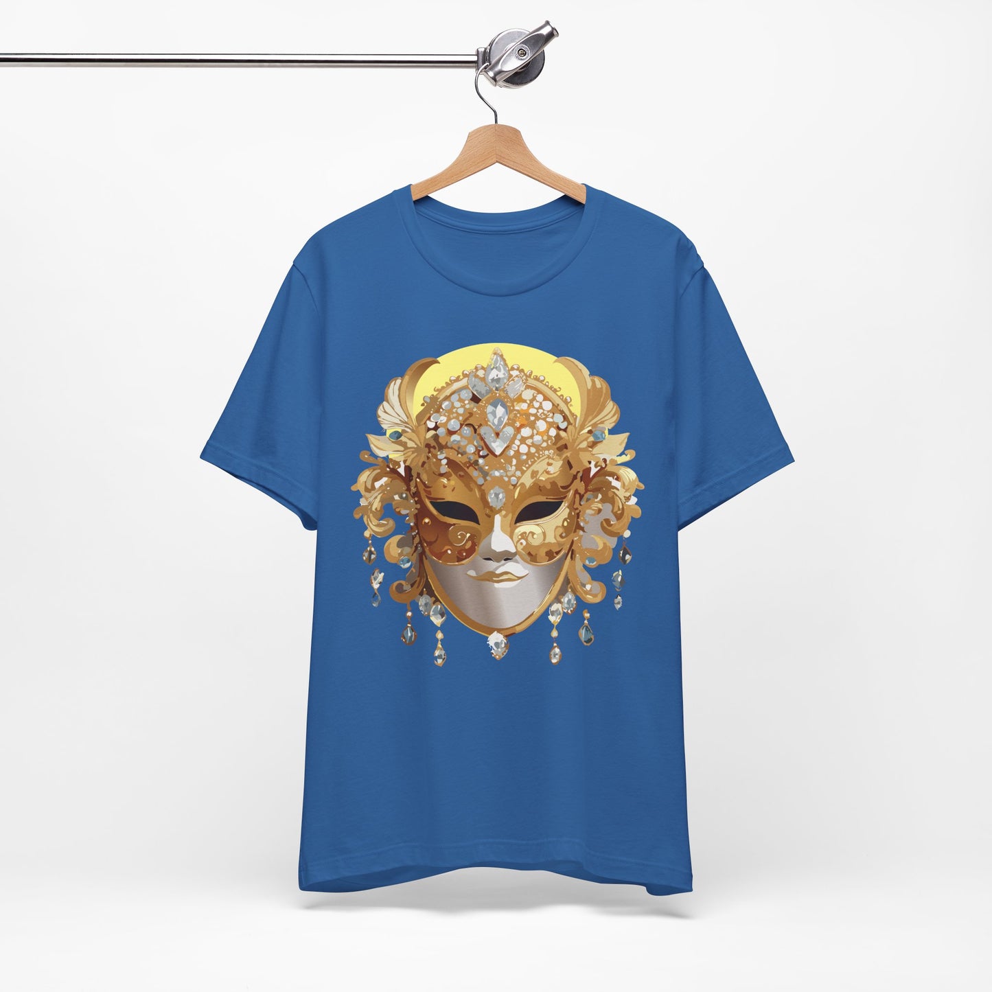 Mask Shirt, Shirt with Mask, Tee Shirt with Gold Face