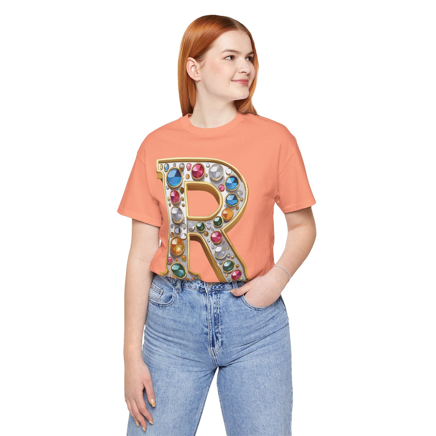Letter Shirt, Shirt with Letters, Tee Shirt with Gold Letter, Shirt with Antique Letters