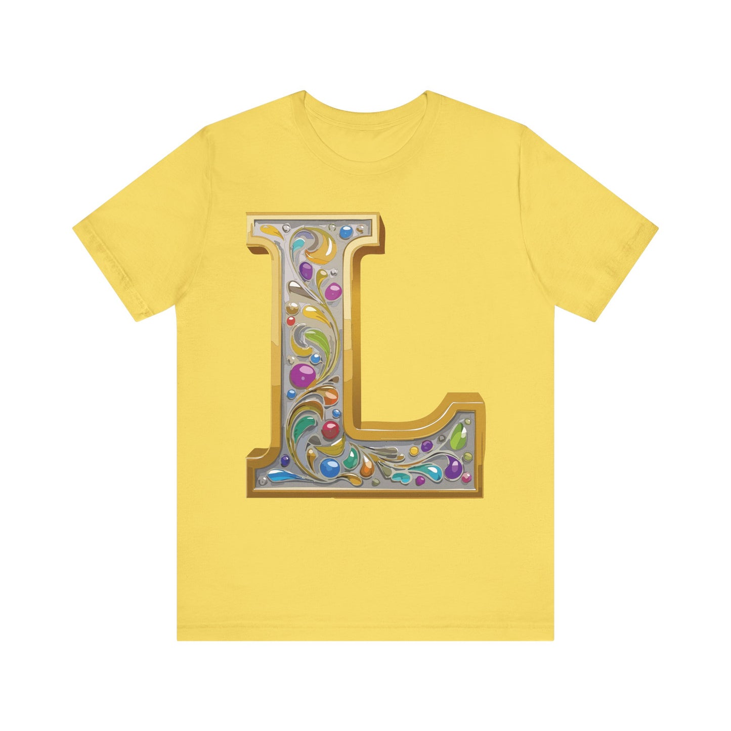 Letter Shirt, Shirt with Letters, Tee Shirt with Gold Letter, Shirt with Antique Letters