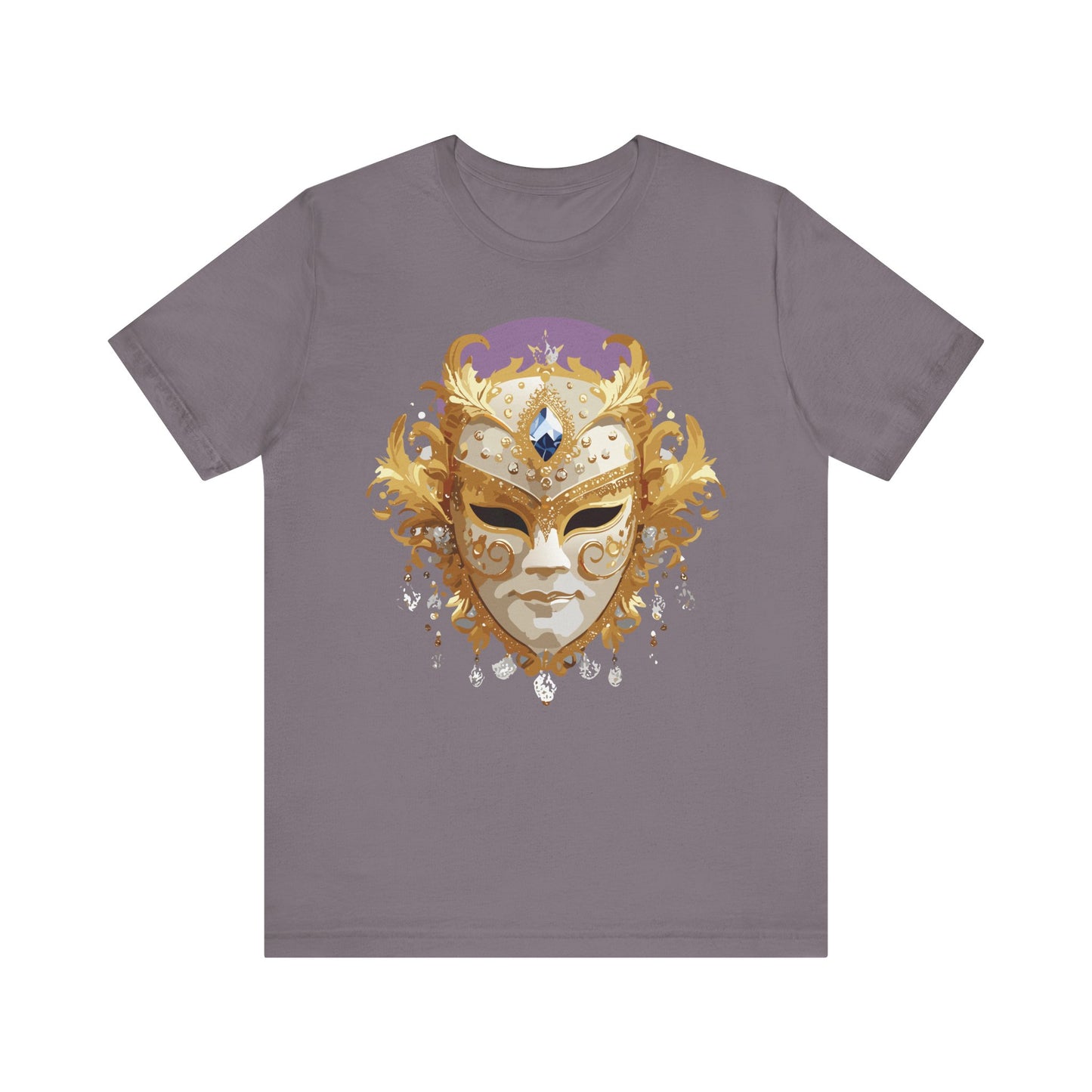 Mask Shirt, Shirt with Mask, Tee Shirt with Gold Face