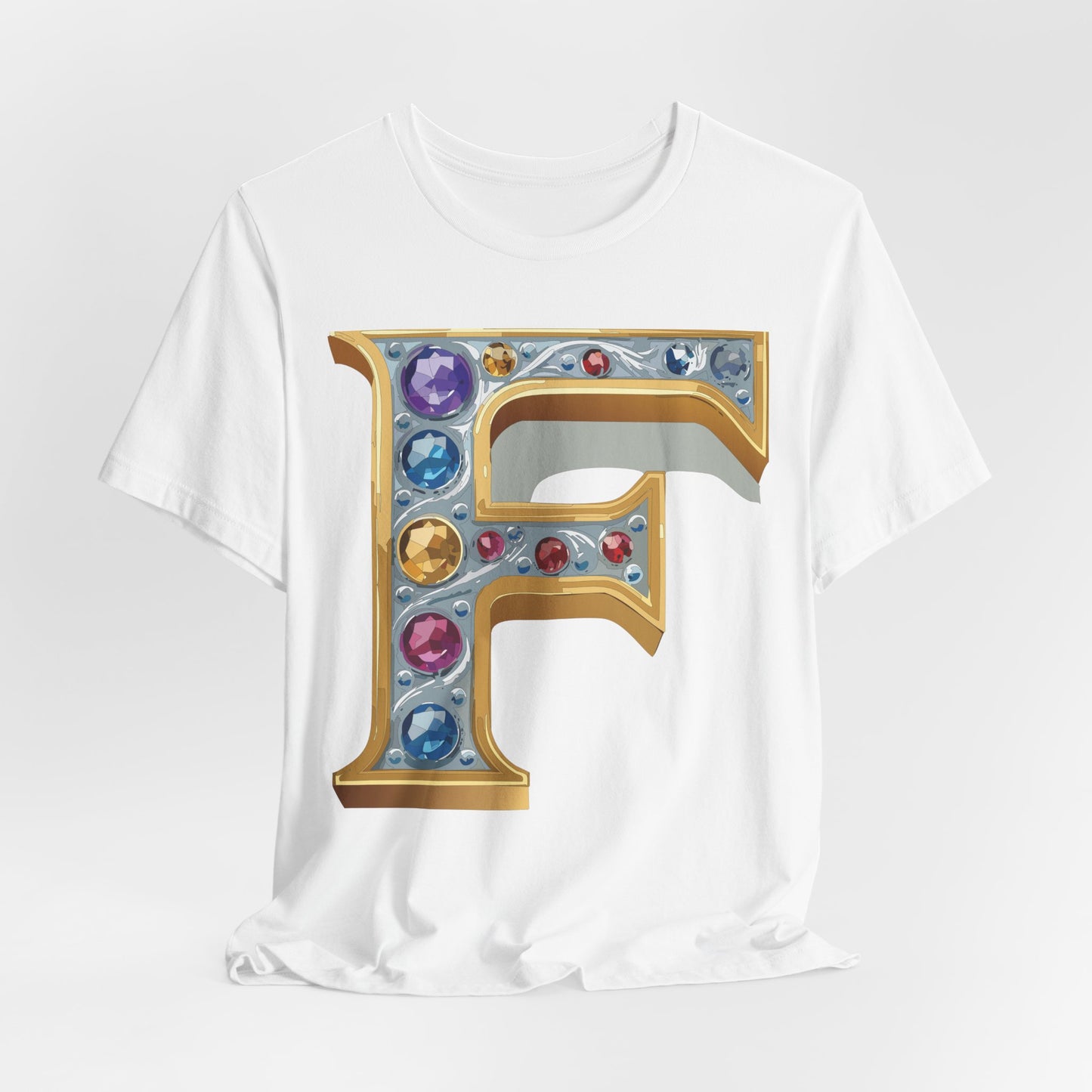 Letter Shirt, Shirt with Letters, Tee Shirt with Gold Letter, Shirt with Antique Letters