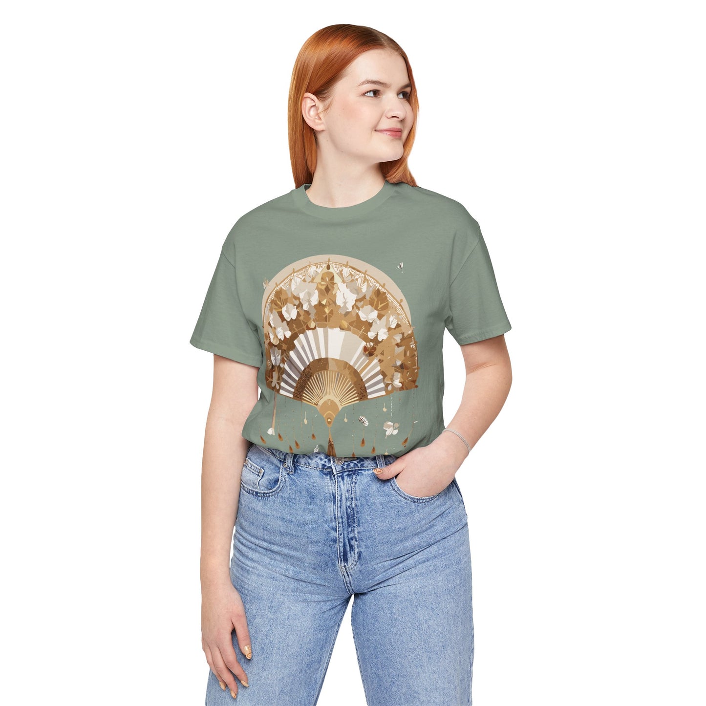 Fan shirt, Shirt with Fan, Tee Shirt with Gold Blower