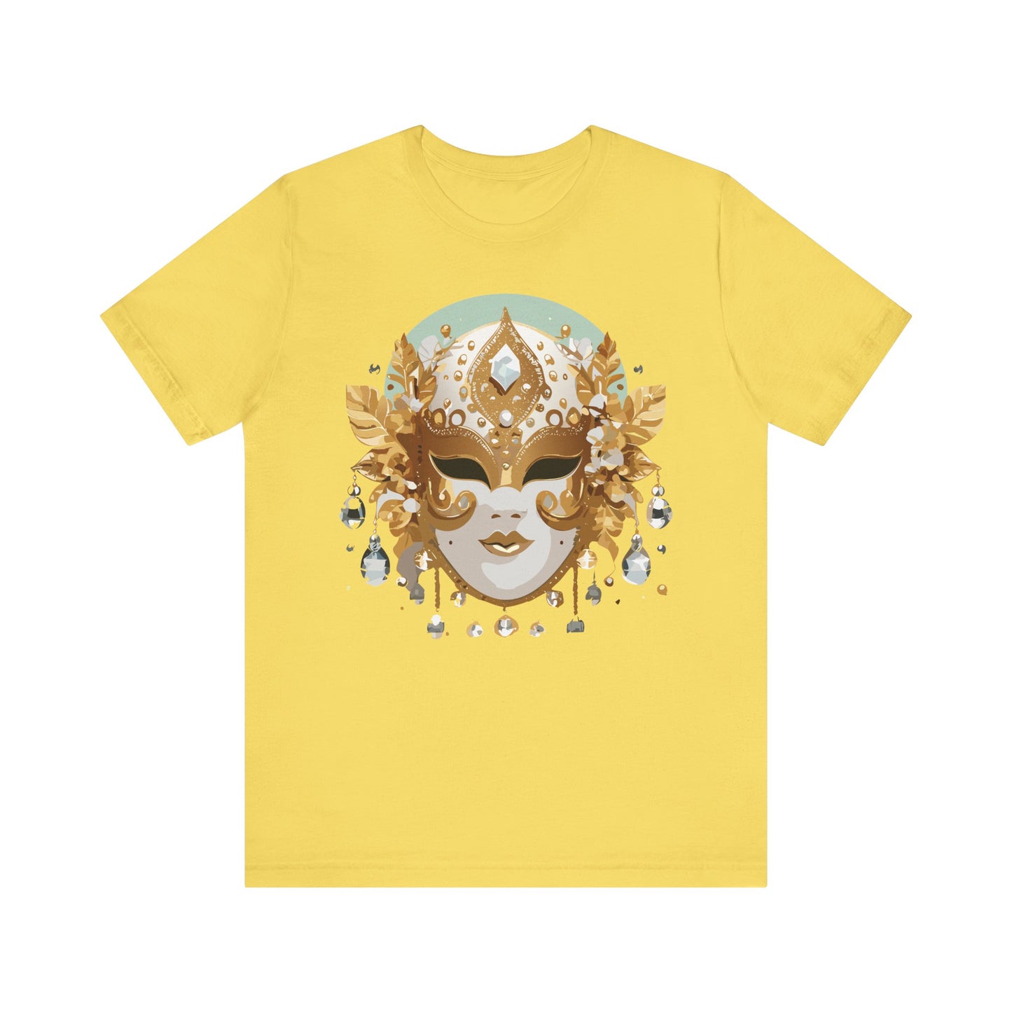 Mask Shirt, Shirt with Mask, Tee Shirt with Gold Face