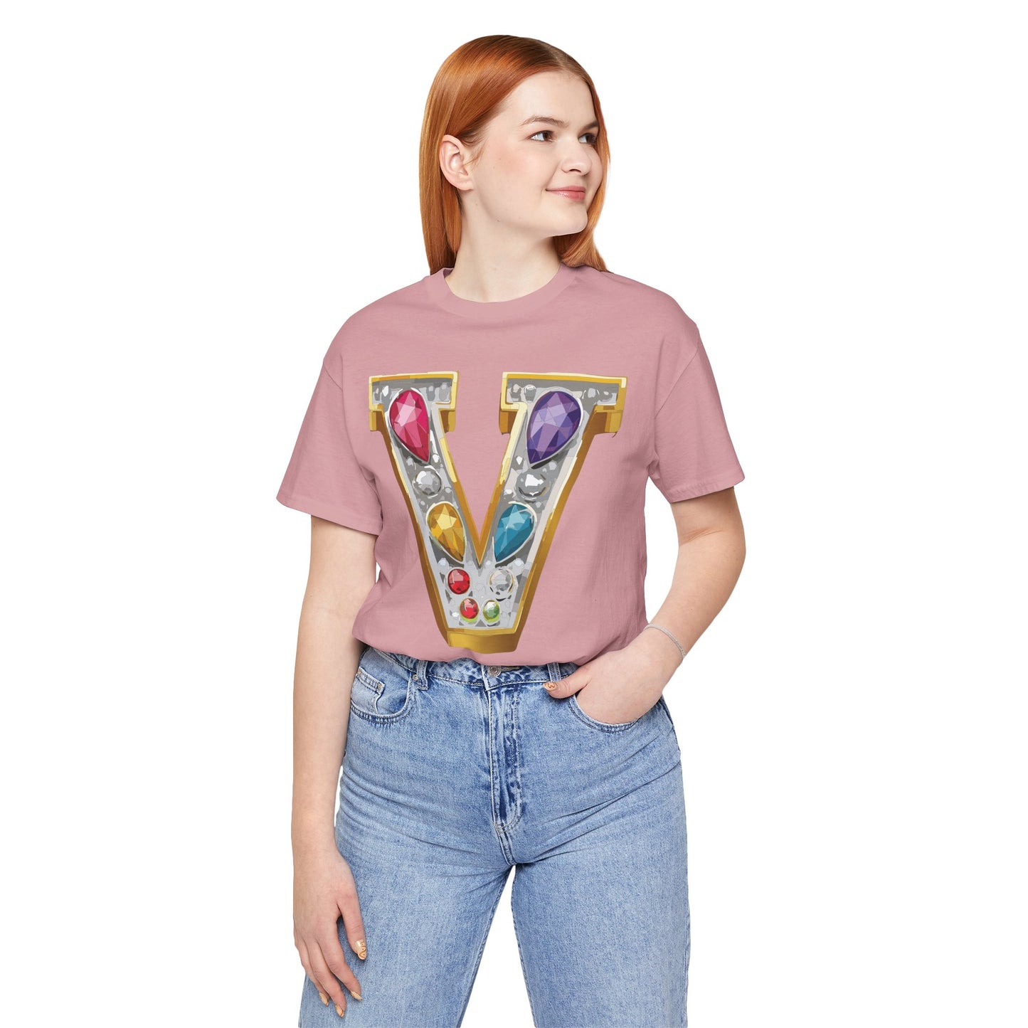 Letter Shirt, Shirt with Letters, Tee Shirt with Gold Letter, Shirt with Antique Letters