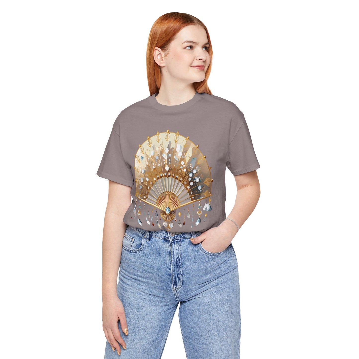 Fan shirt, Shirt with Fan, Tee Shirt with Gold Blower